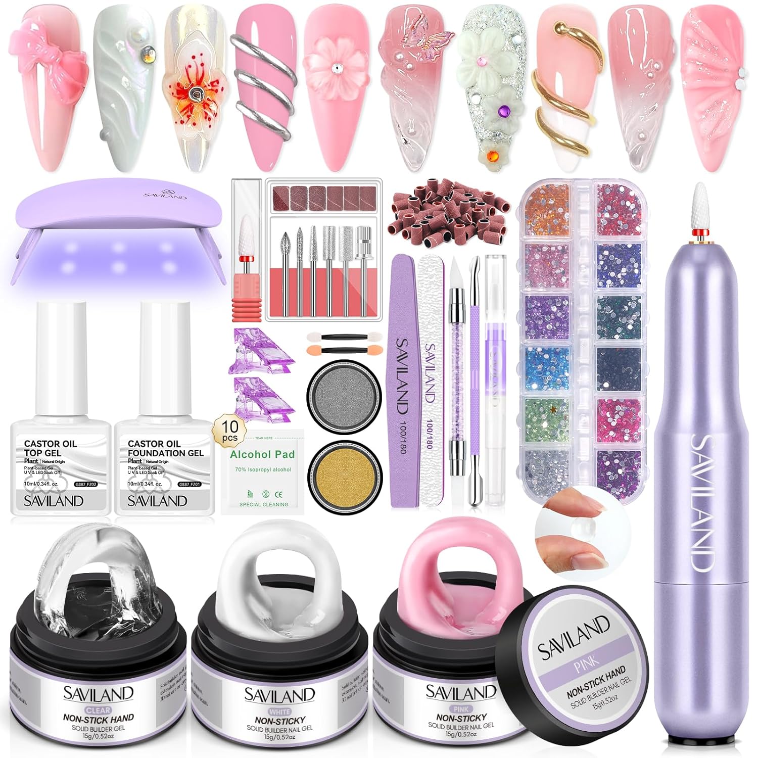 SAVILAND 3D Gel Builder Nail Kit for DIY Art