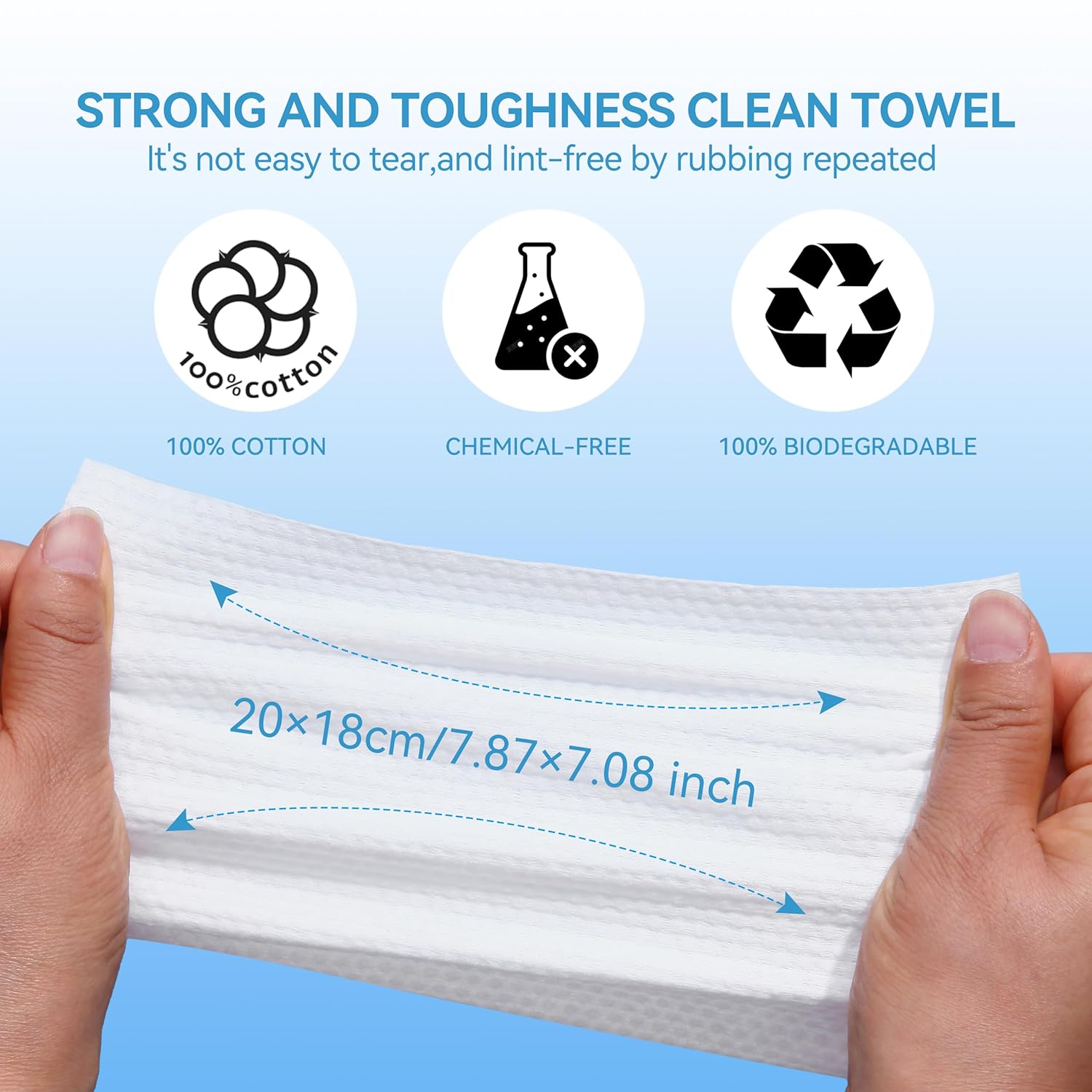 ISHOWBEST Disposable Face Towel 60 Count Biodegradable