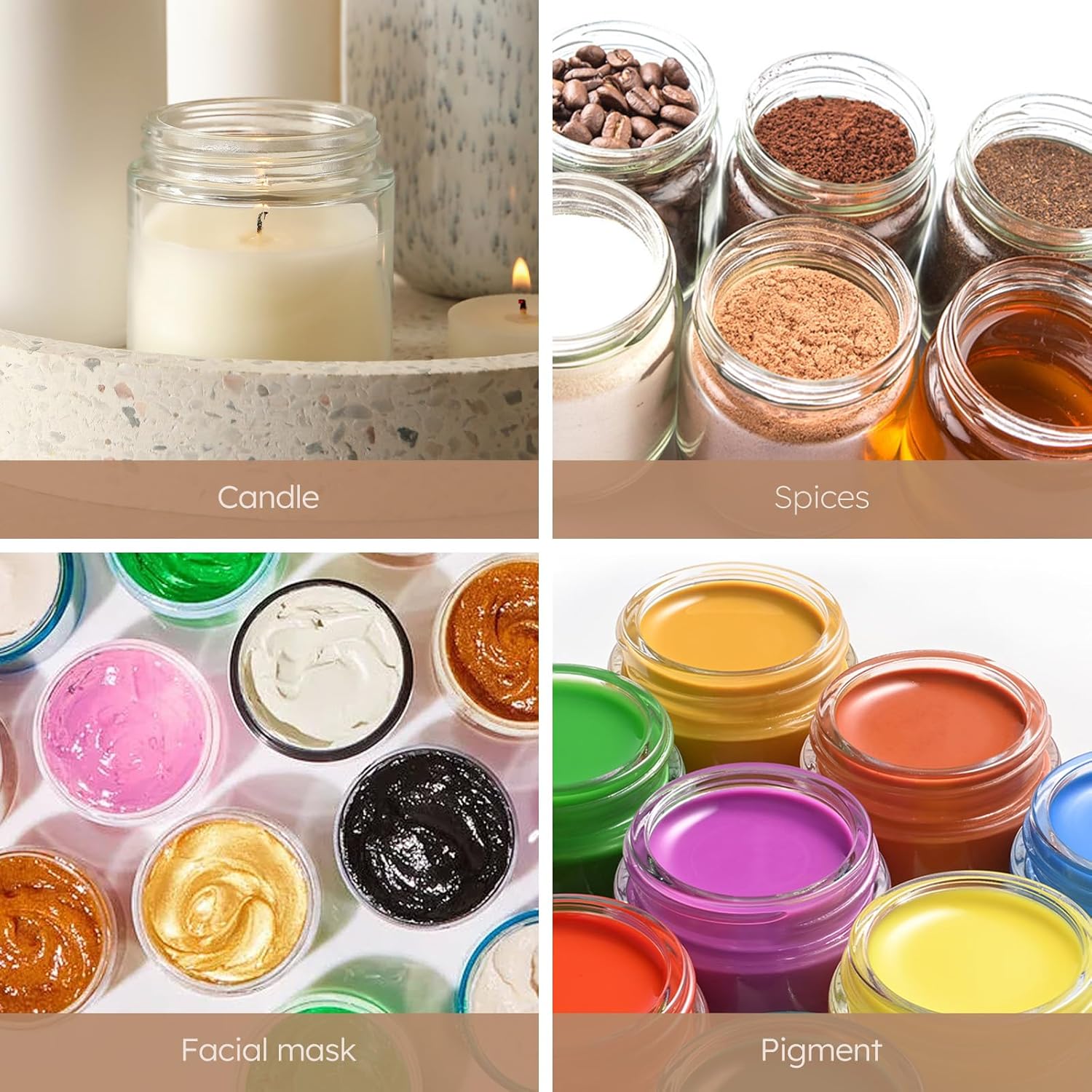 8oz Clear Glass Jars with Lids 3 Pack