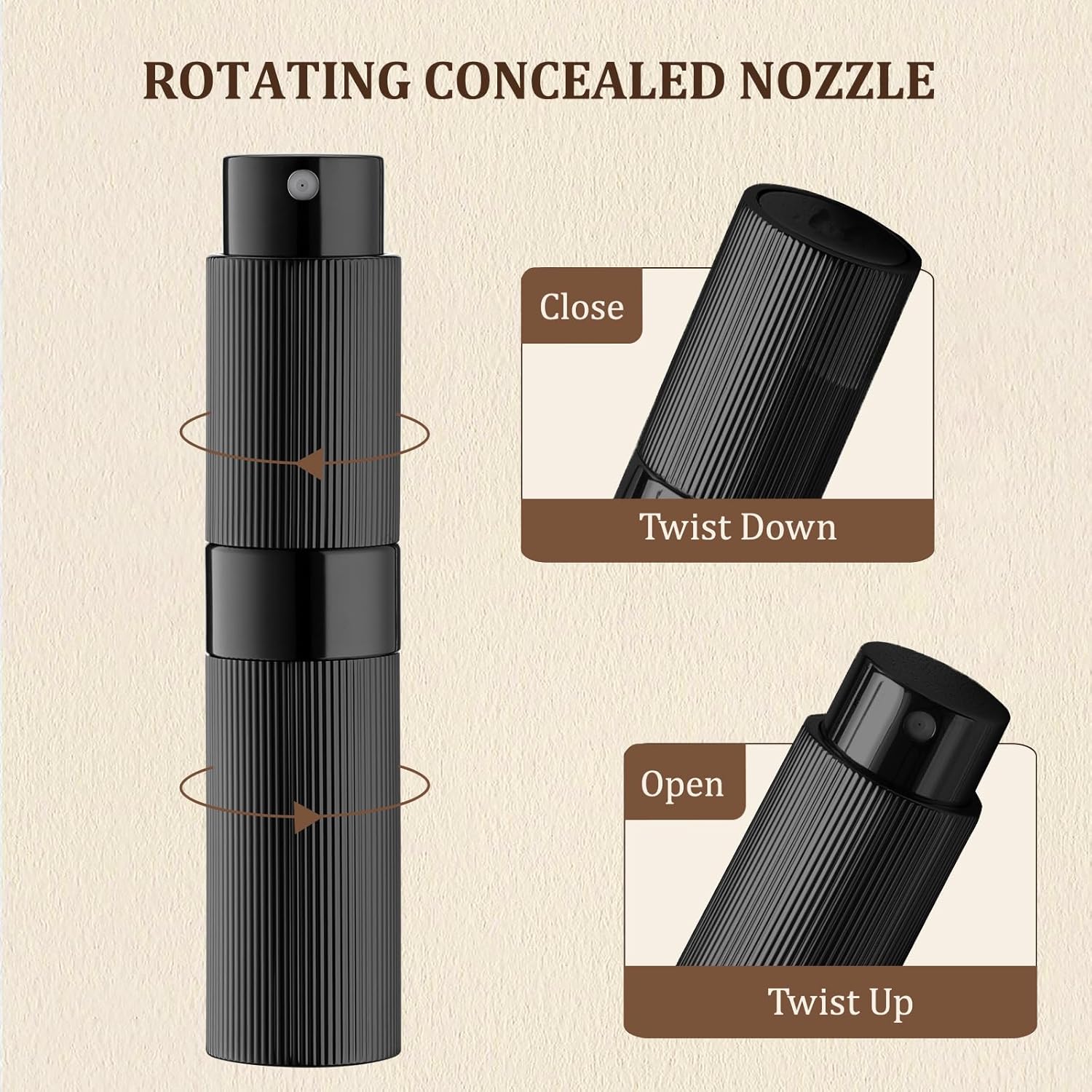 LISAPACK 8ml Perfume Spray Bottle Black 1pc