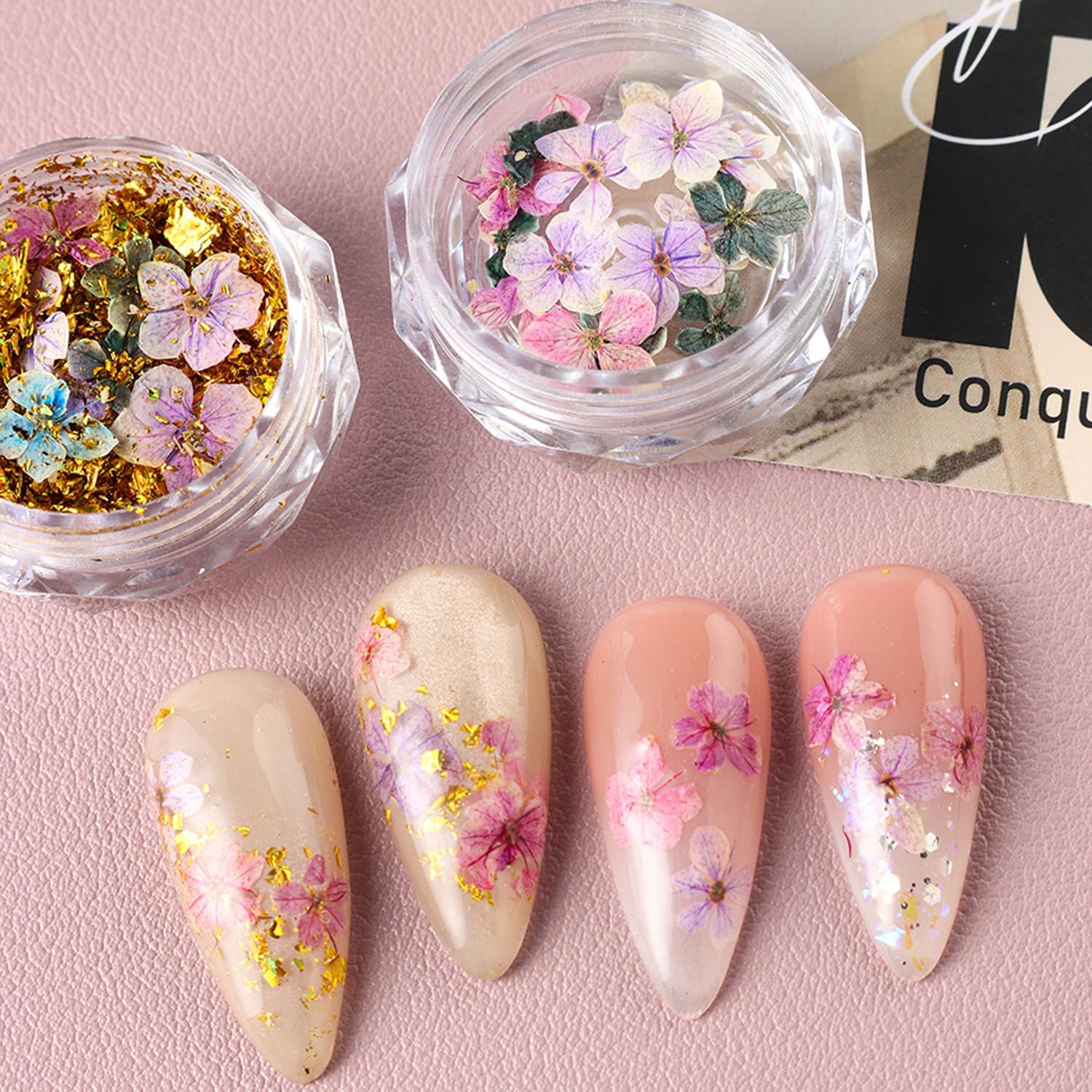 Dried Flower Nail Art Sticker - 3D Resin DIY Decor