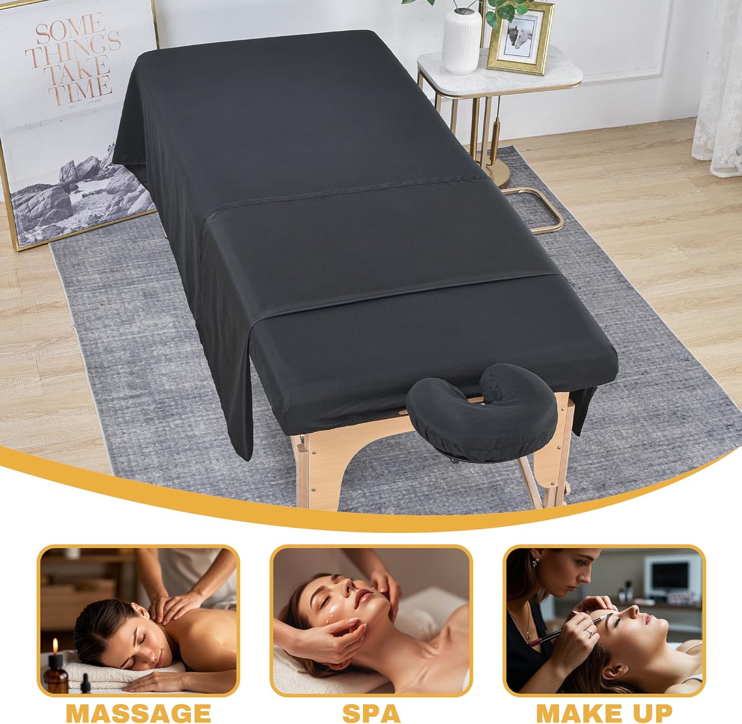 2 Sets Microfiber Massage Table Sheets for Spa and Beauty