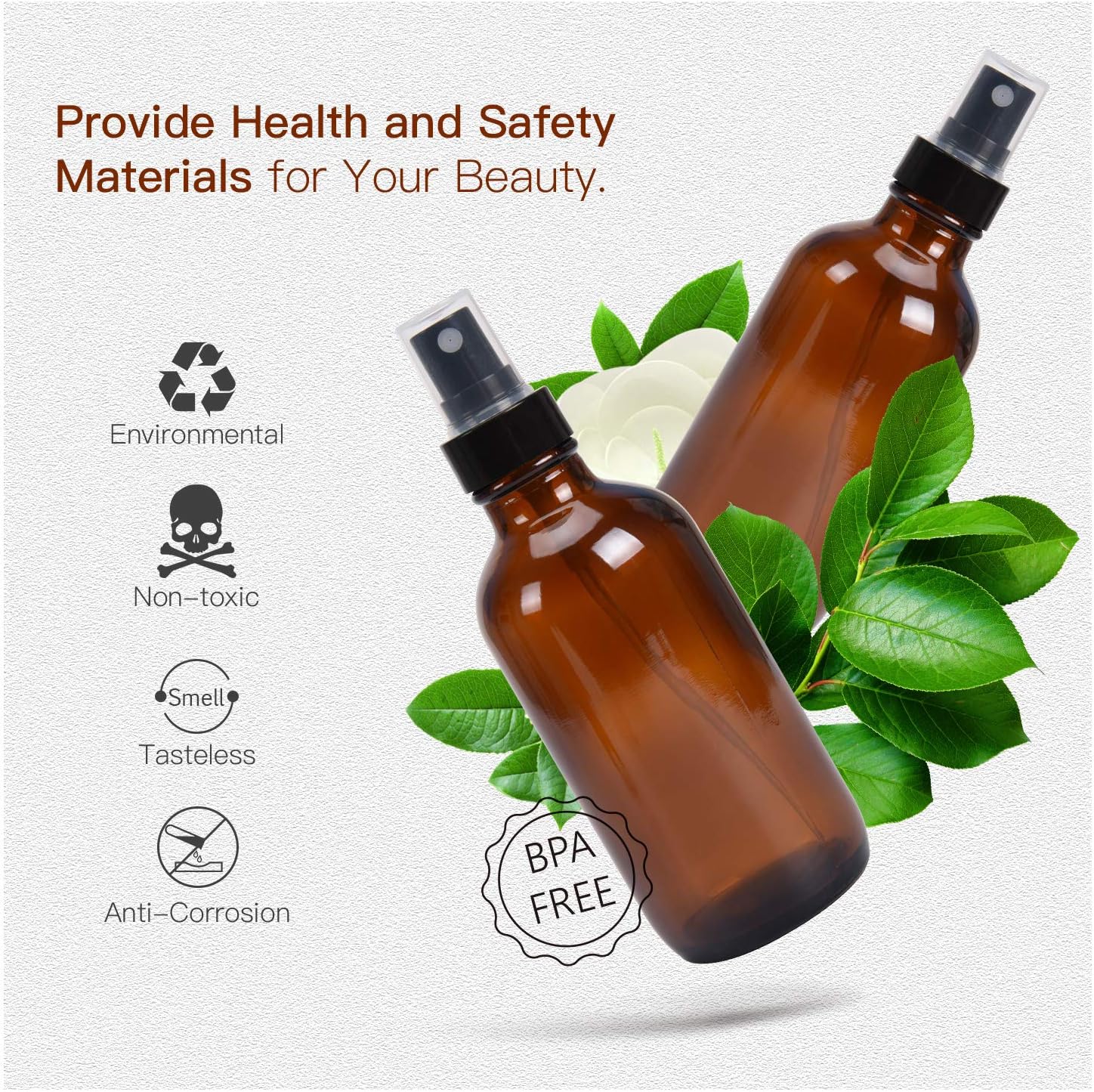 ULG Amber Glass Spray Bottles 4oz 16 Piece Set