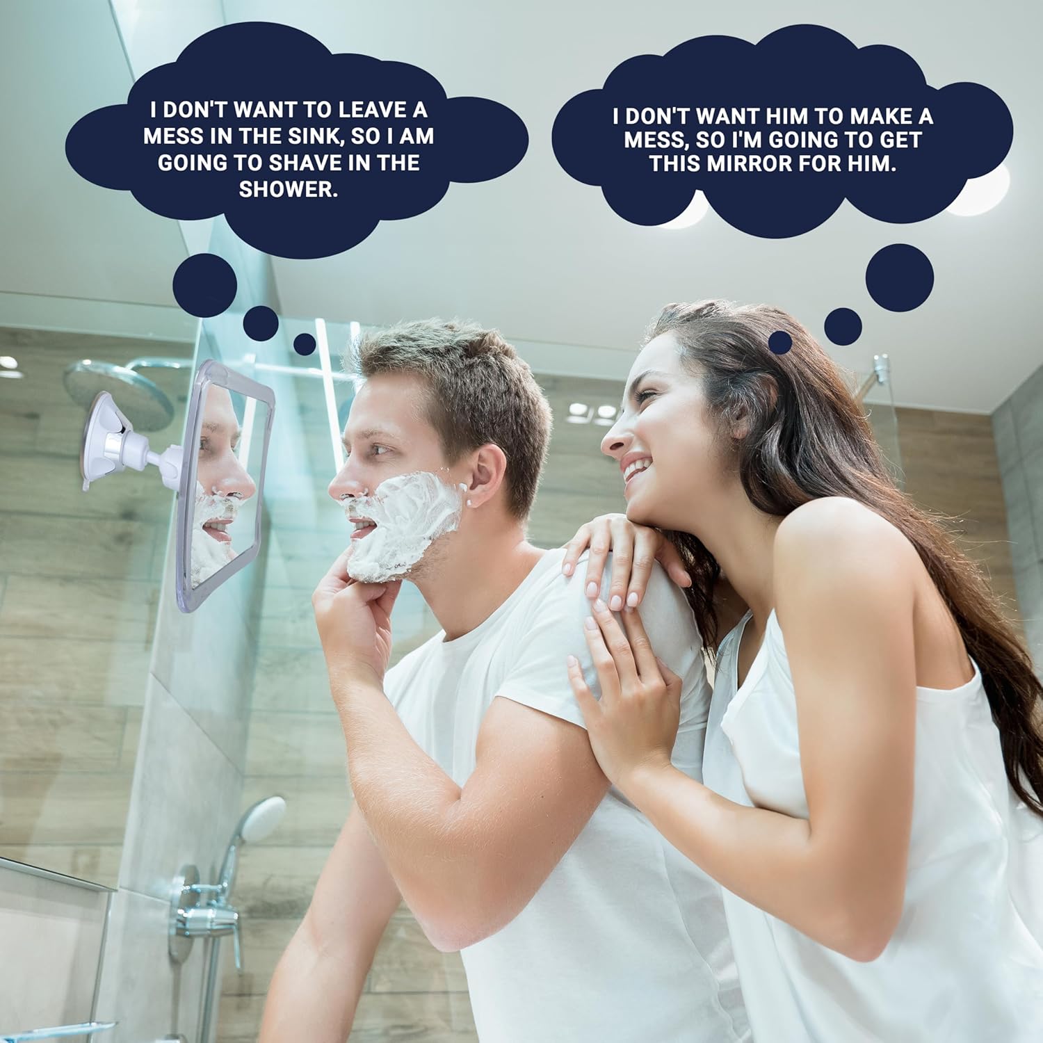 Mirrorvana Fogless Shower Mirror with Upgraded Suction and 360 Swivel