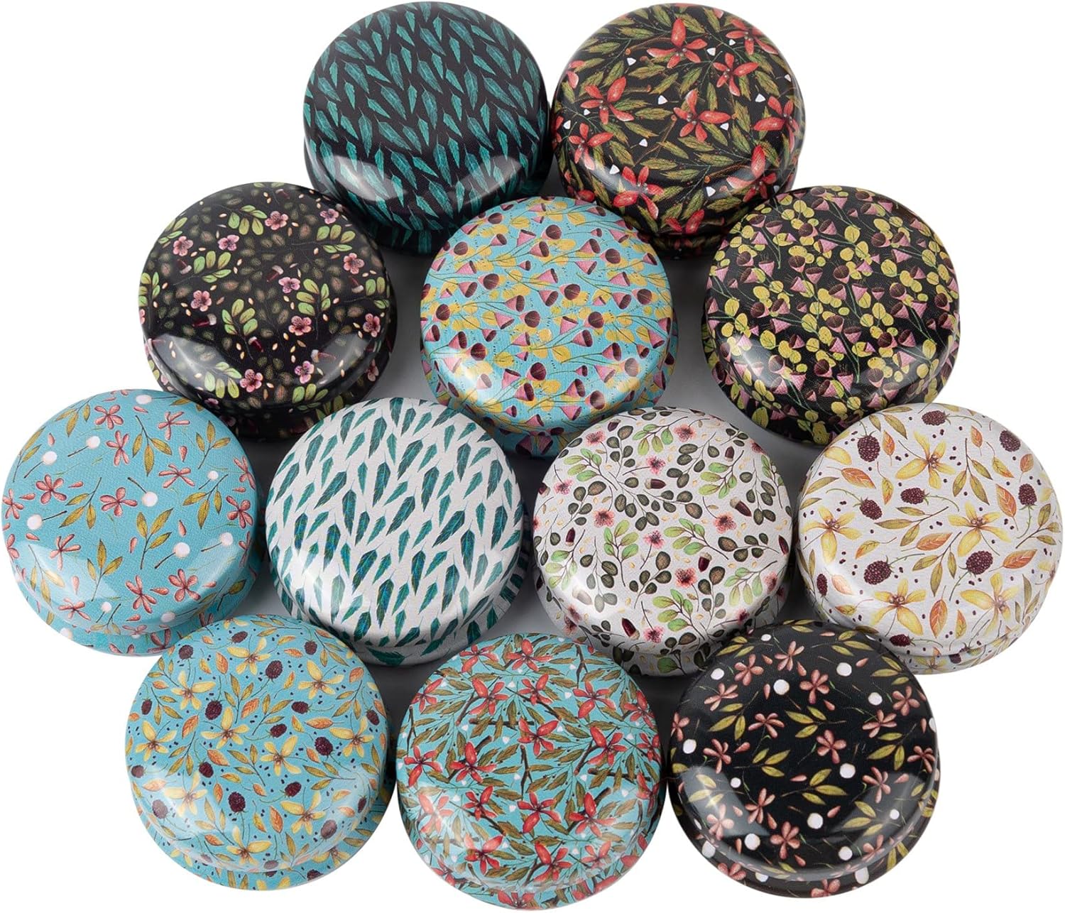 Framendino 12 Pack Mini Tinplate Candle Jars with Lids