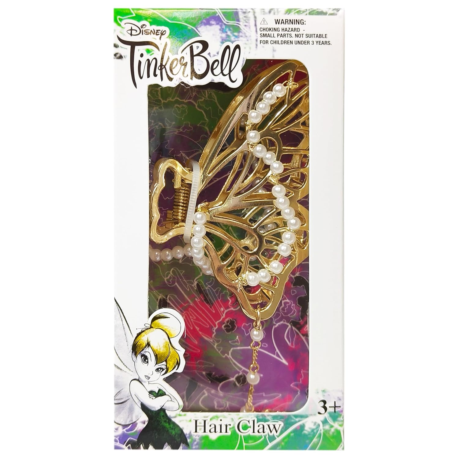 LUV HER Butterfly Hair Claw Clip - Gold with Pearls Charms