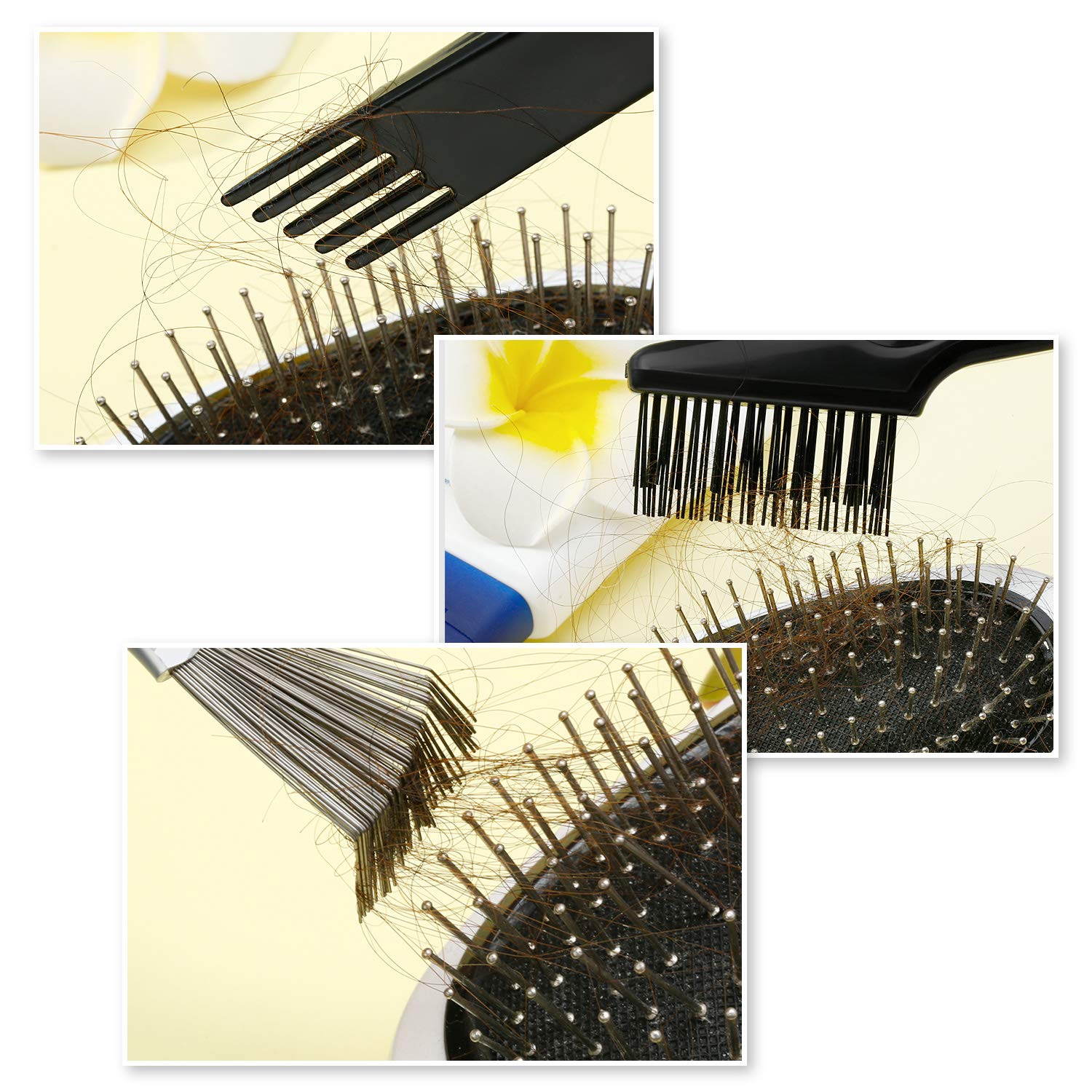 Boao Double-Ended Hair Brush Cleaner with Mini Rake