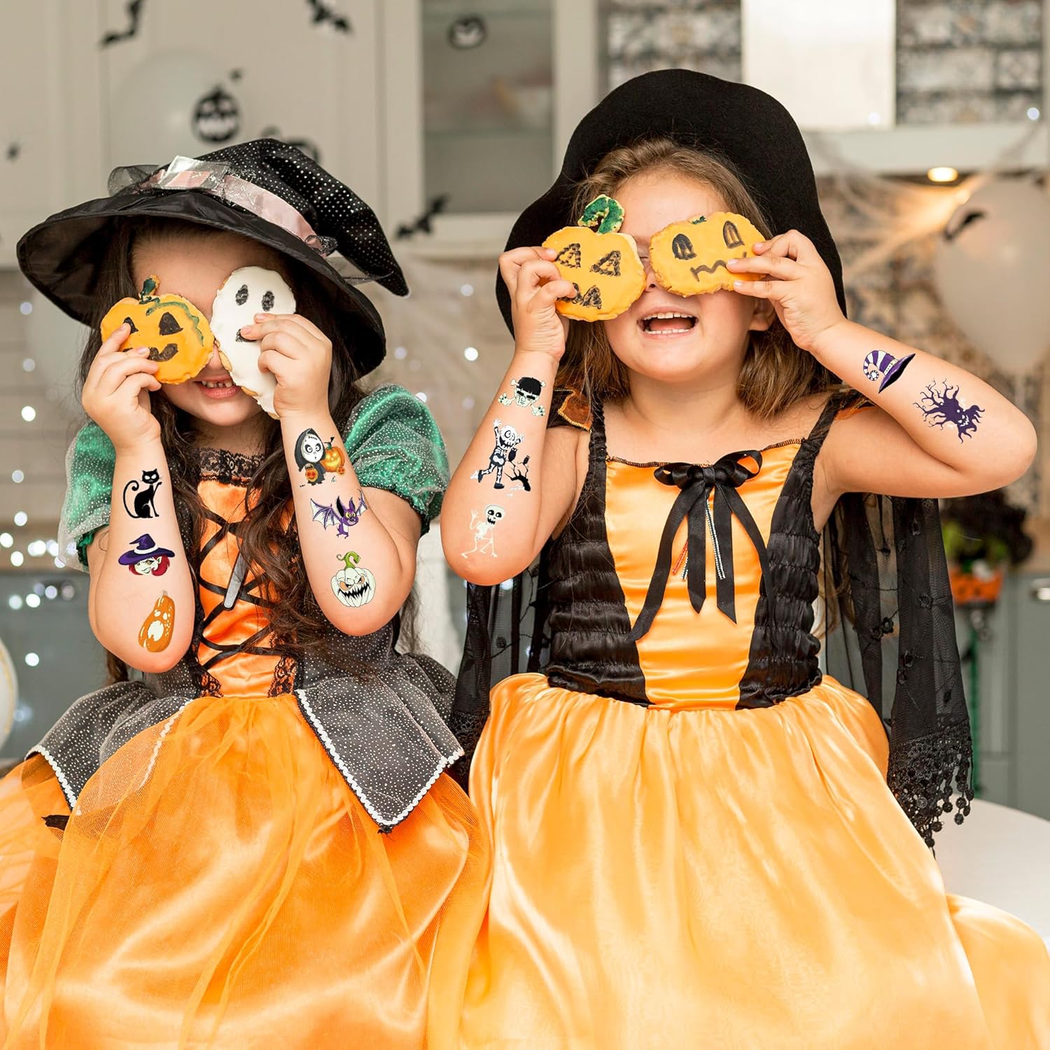 Xutengy 79 Pcs Halloween Temporary Tattoos for Kids