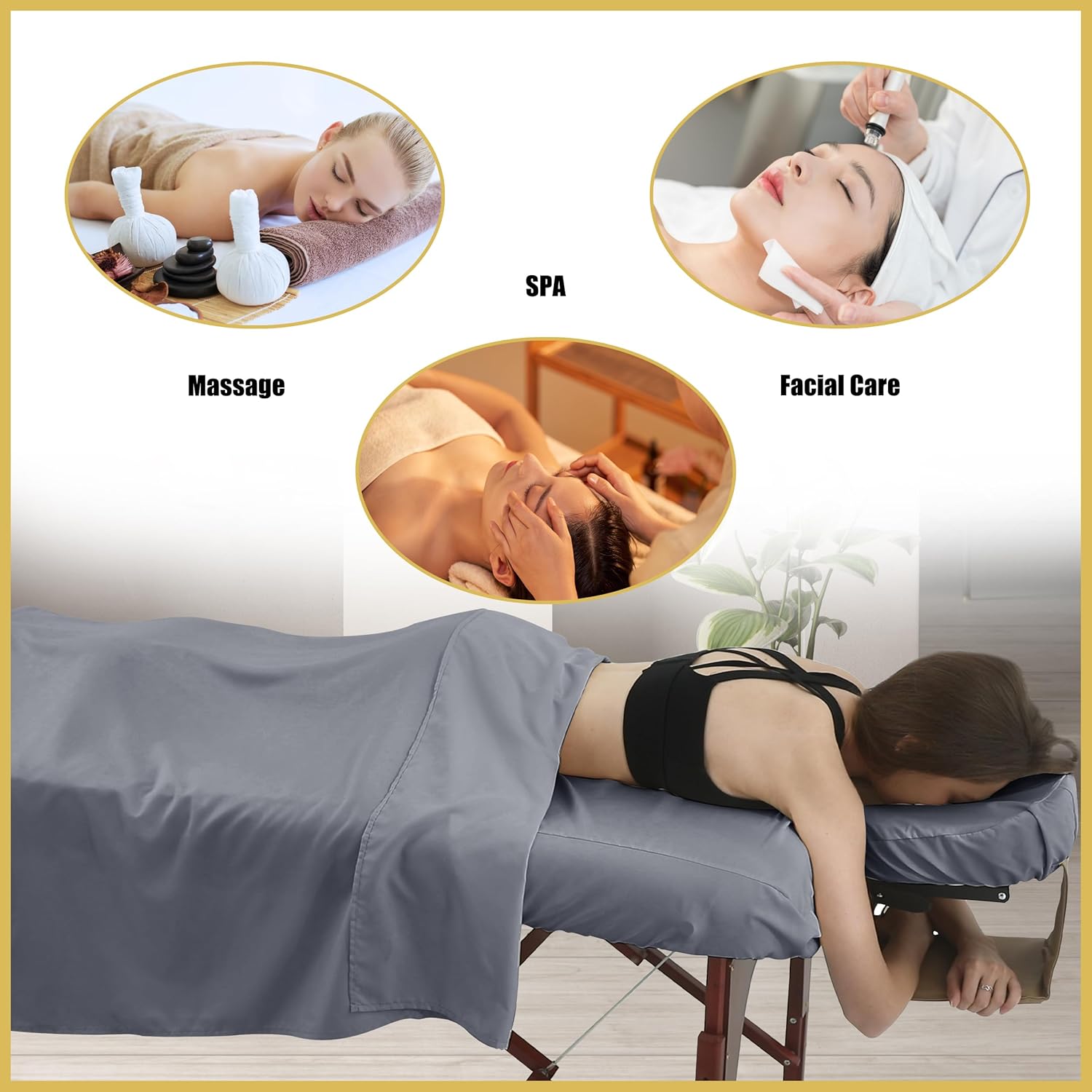 GASIYU Microfiber Massage Table Sheet Set 3 Pcs