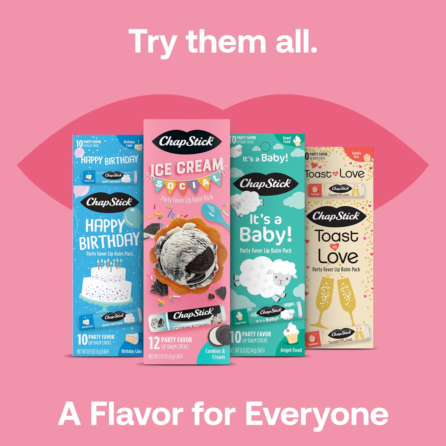 ChapStick Ice Cream Social Cookies Cream 12 Pack