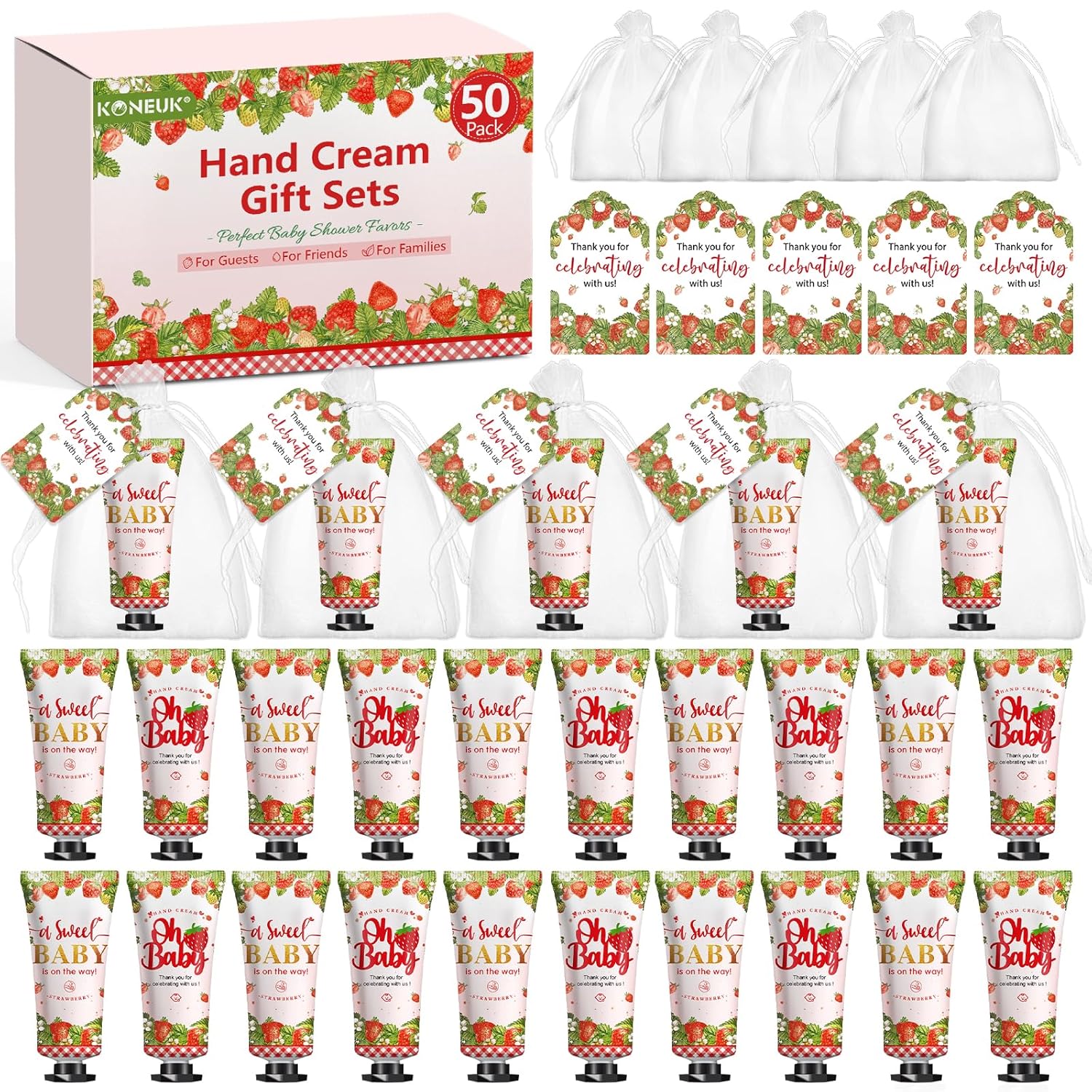 50 Pack Strawberry Hand Cream Gift Sets