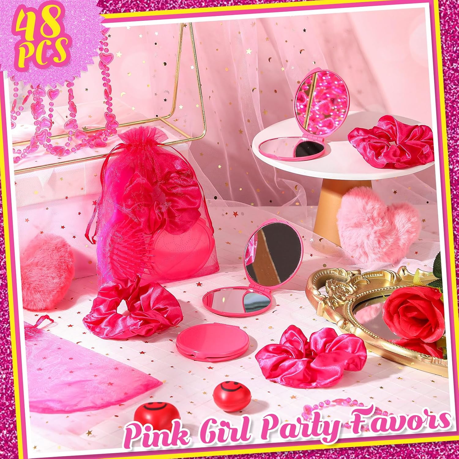 12 Set Pink Party Favors Hair Accessories Set
