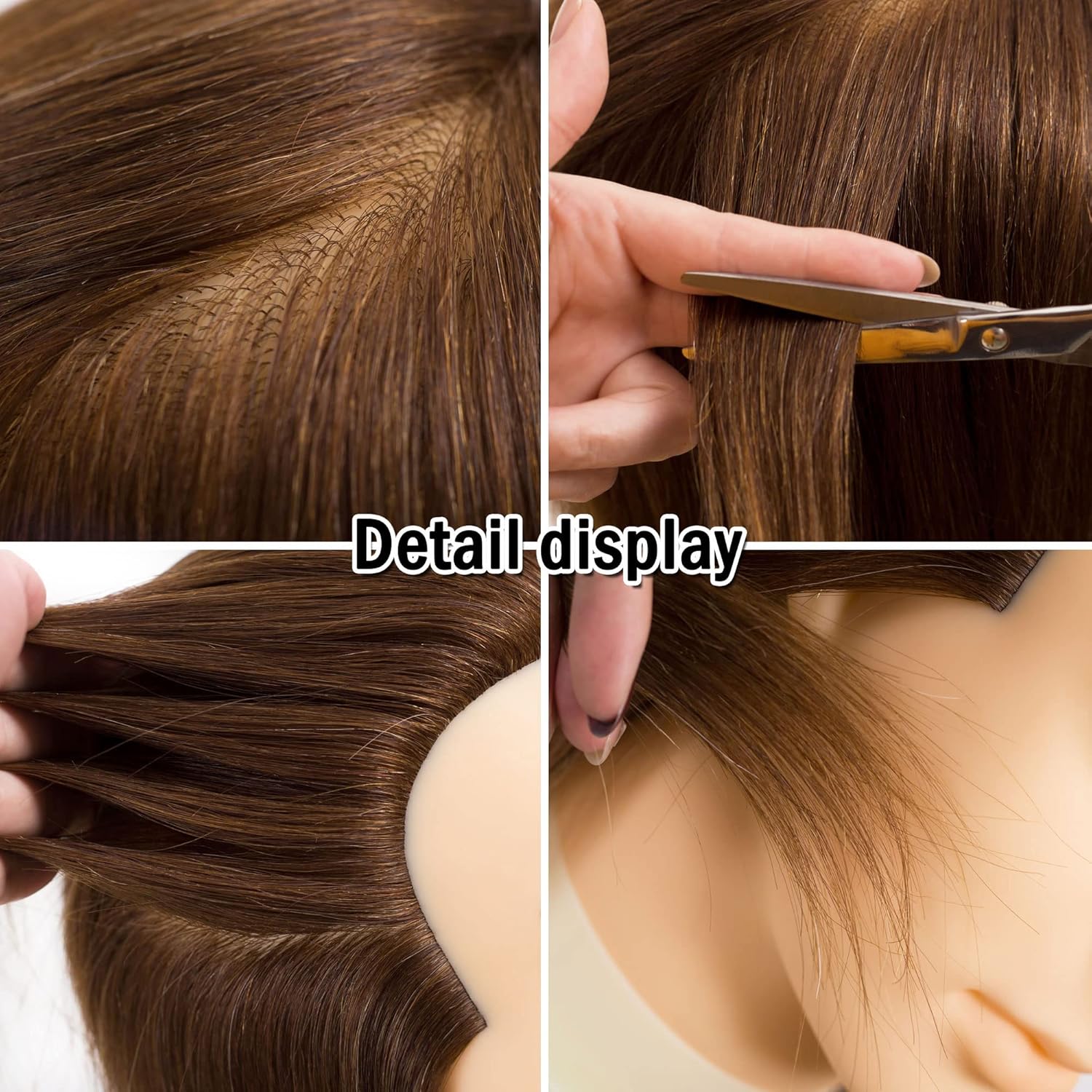 DIRUISI Male Mannequin Head with Human Hair