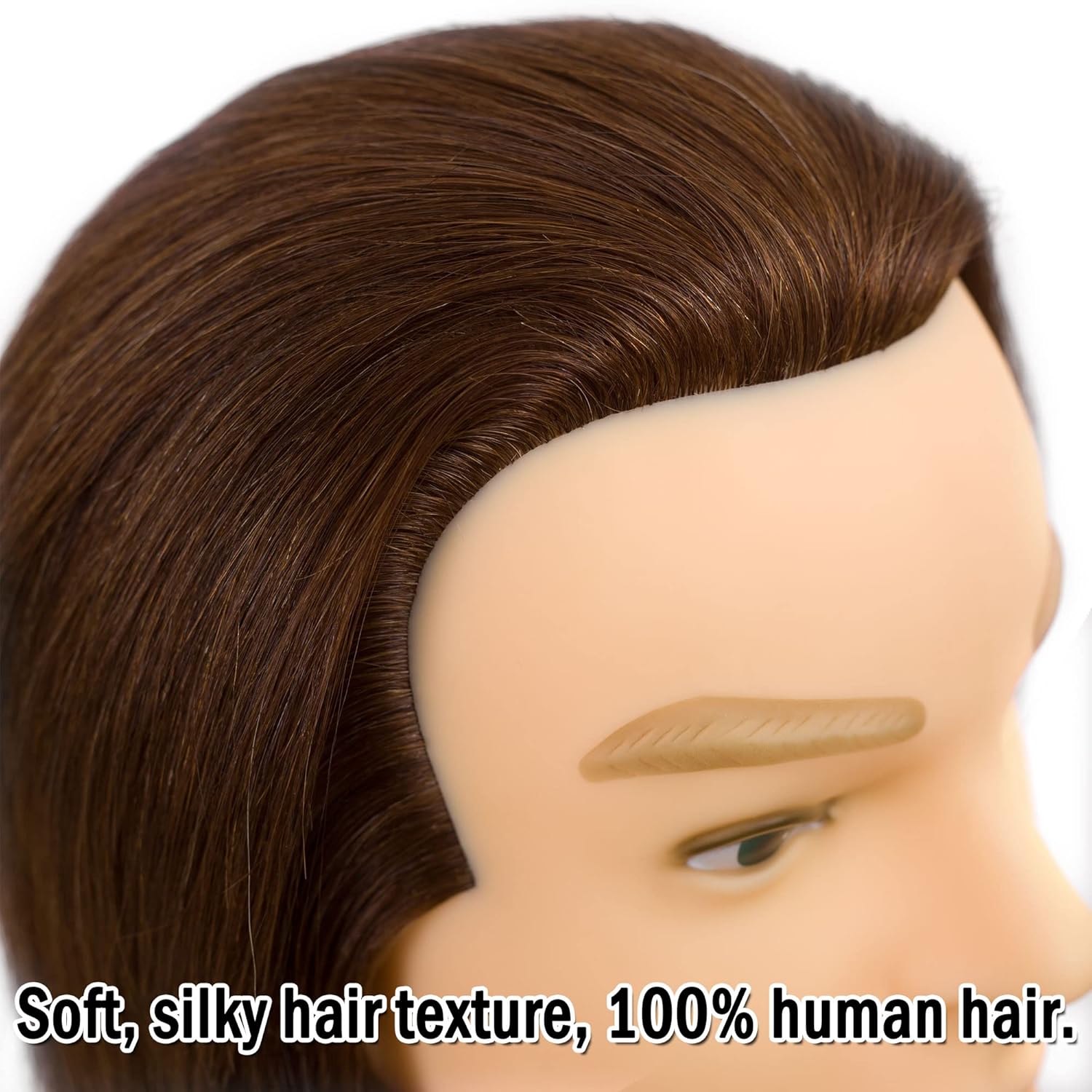 DIRUISI Male Mannequin Head with Human Hair