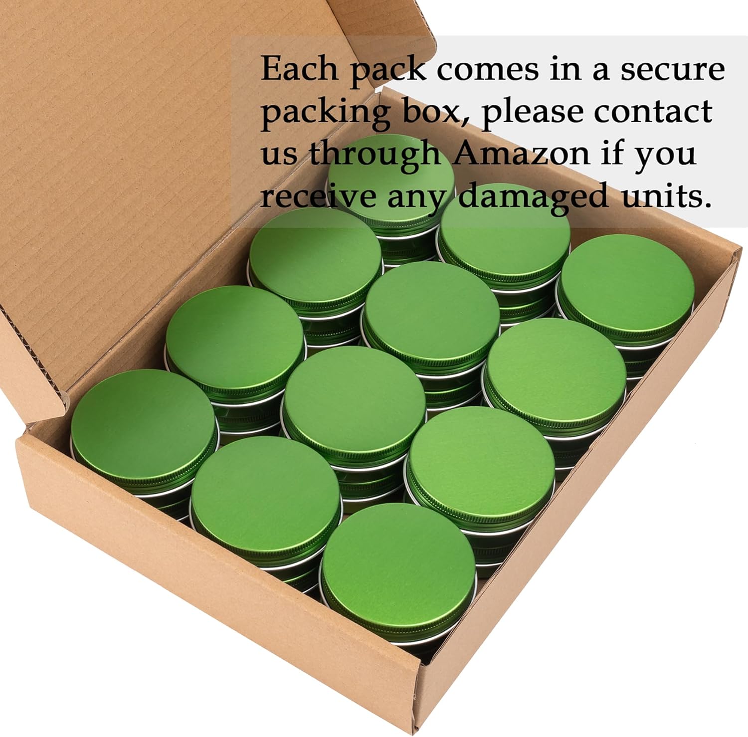 24 Pack 4oz Aluminum Tin Jars with Screw Lids and Blank Labels - Green