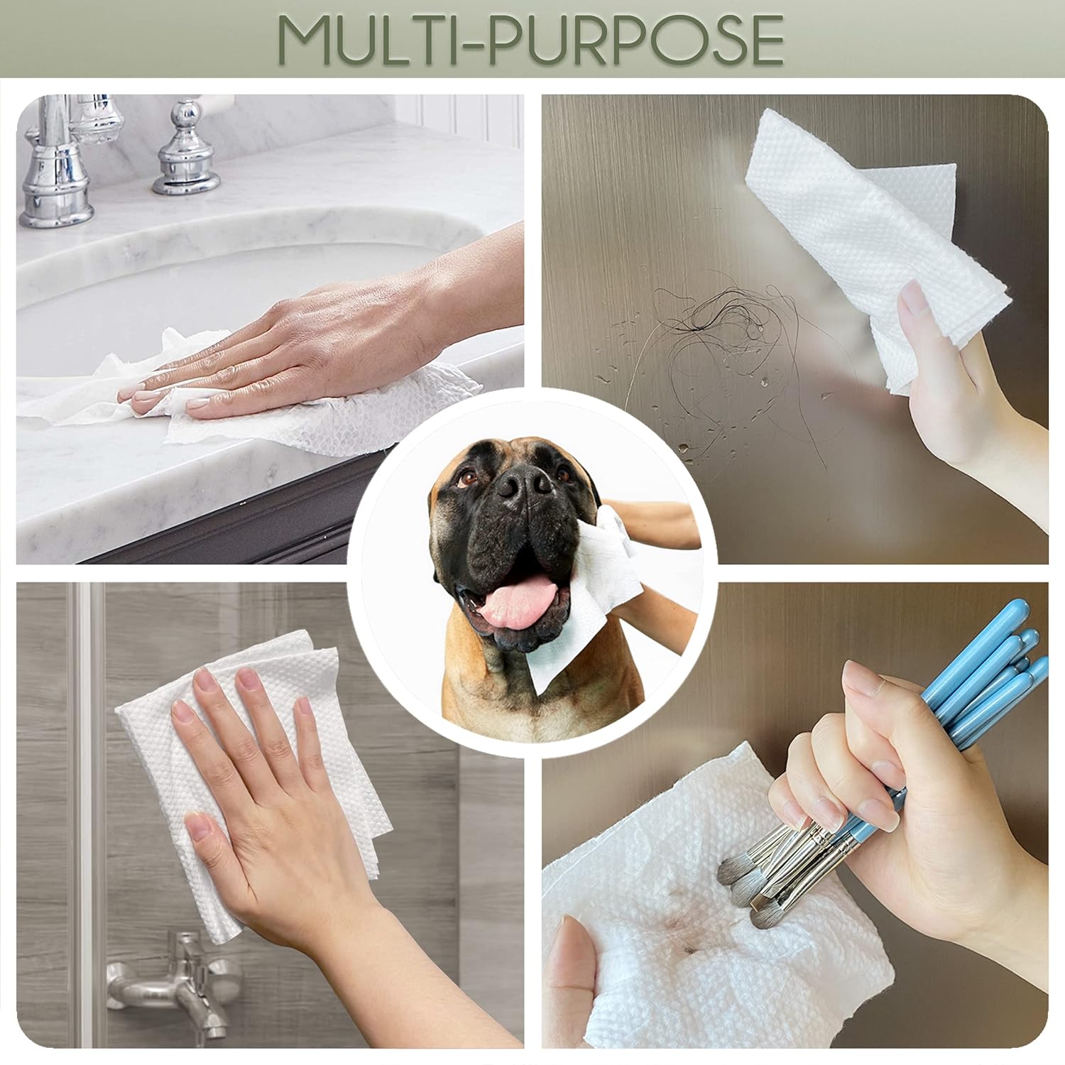 WOWOTEX 240 Count Biodegradable Face Wipes 4 Pack