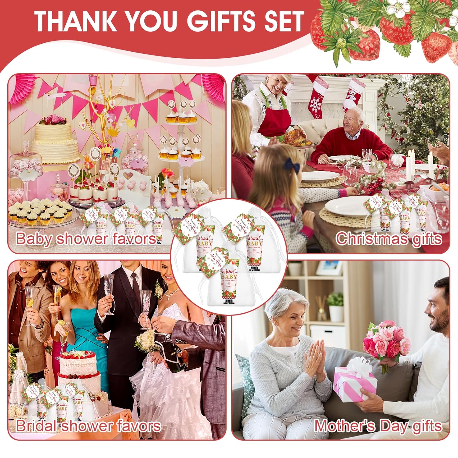 50 Pack Strawberry Hand Cream Gift Sets