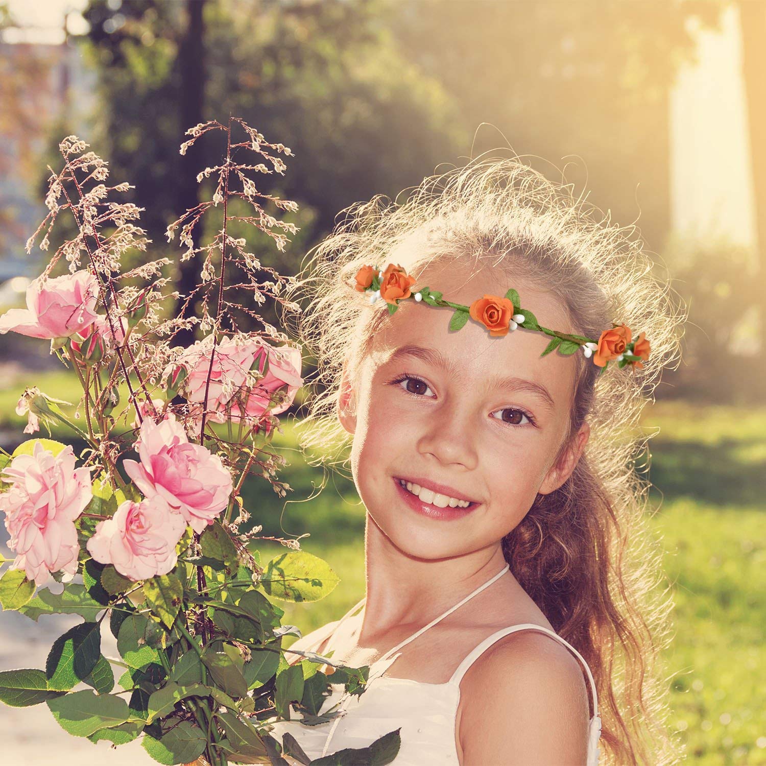 EBOOT 15-Piece Multicolor Flower Crown Headband Set