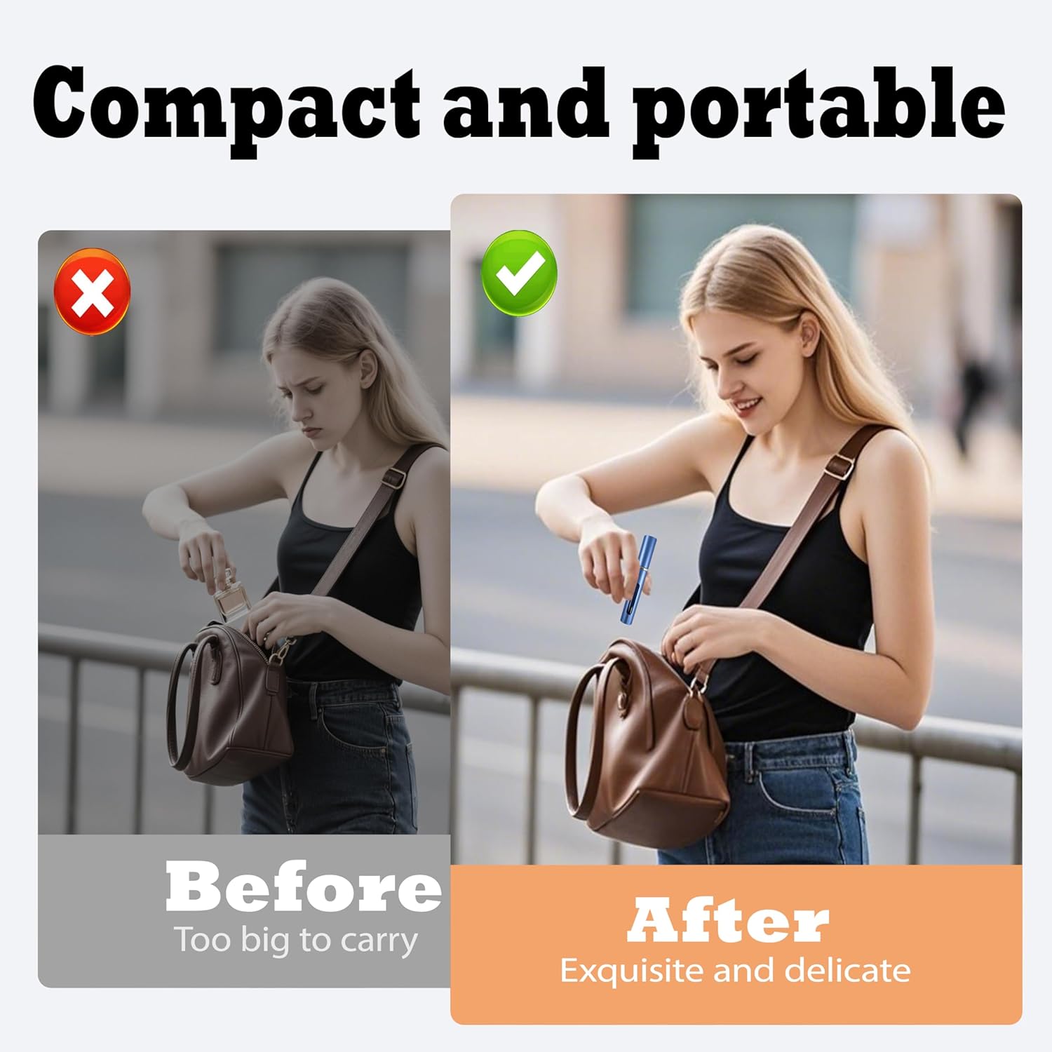 2 Pack Refillable Mini Perfume Atomizer Bottles Portable Travel Spray Dispensers 5ml