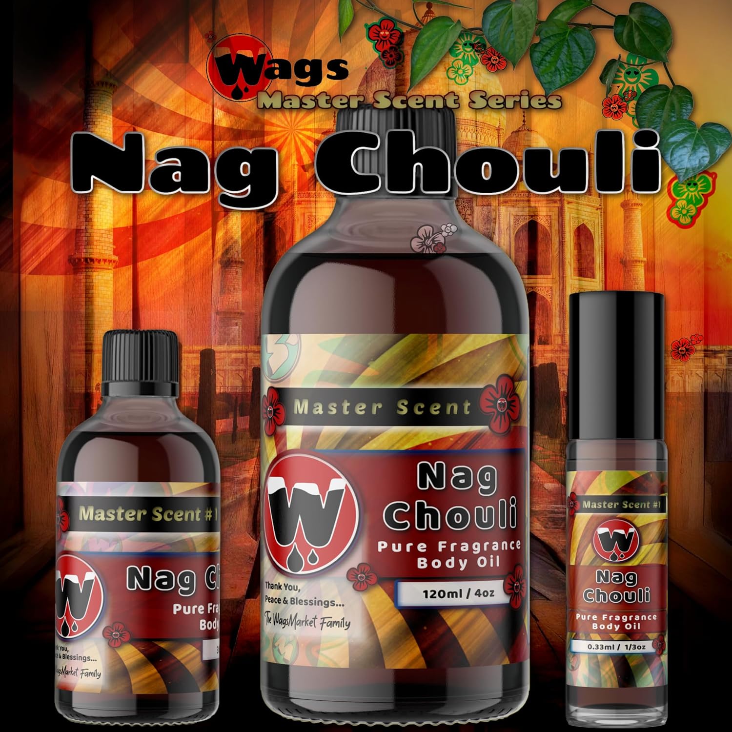 WagsMarket Nag Champa Patchouli Perfume Oil