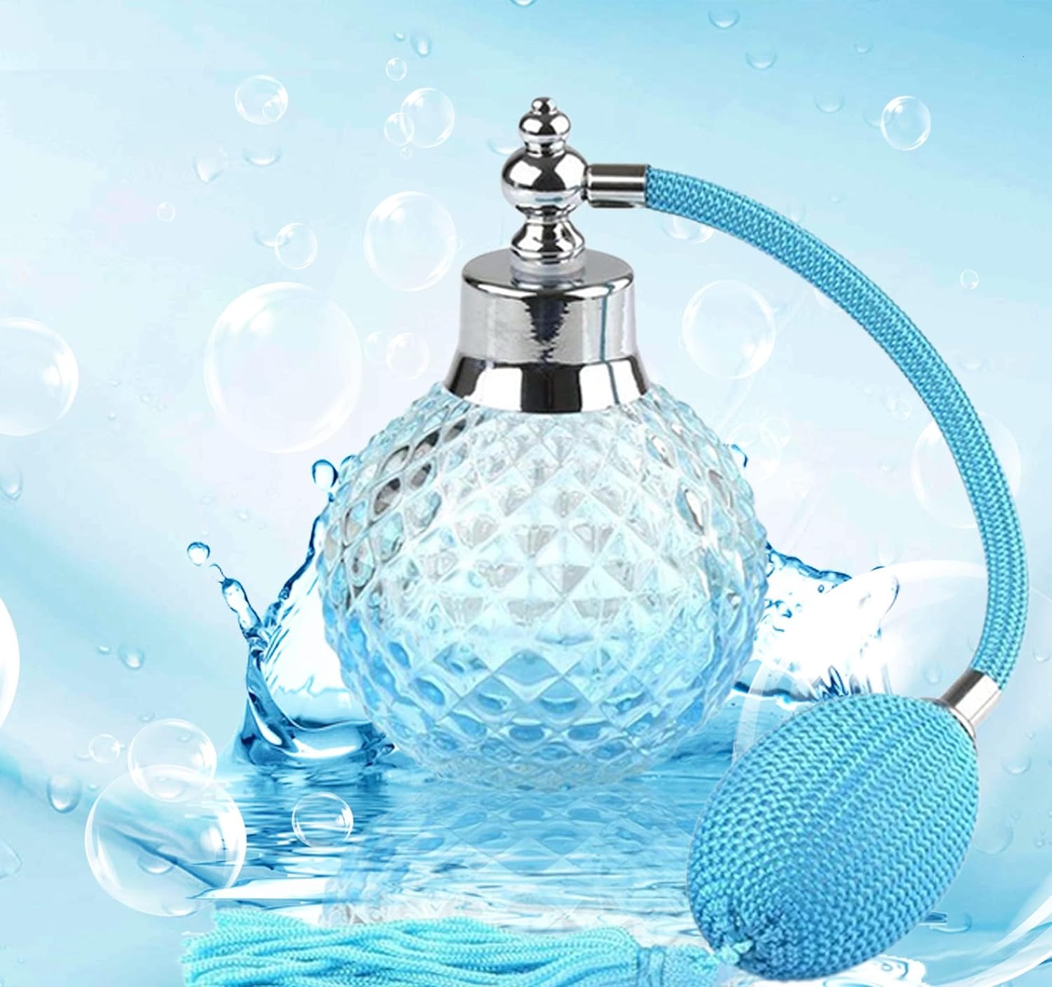 Topvane 100ml Crystal Perfume Bottle with Long Spray Tassels