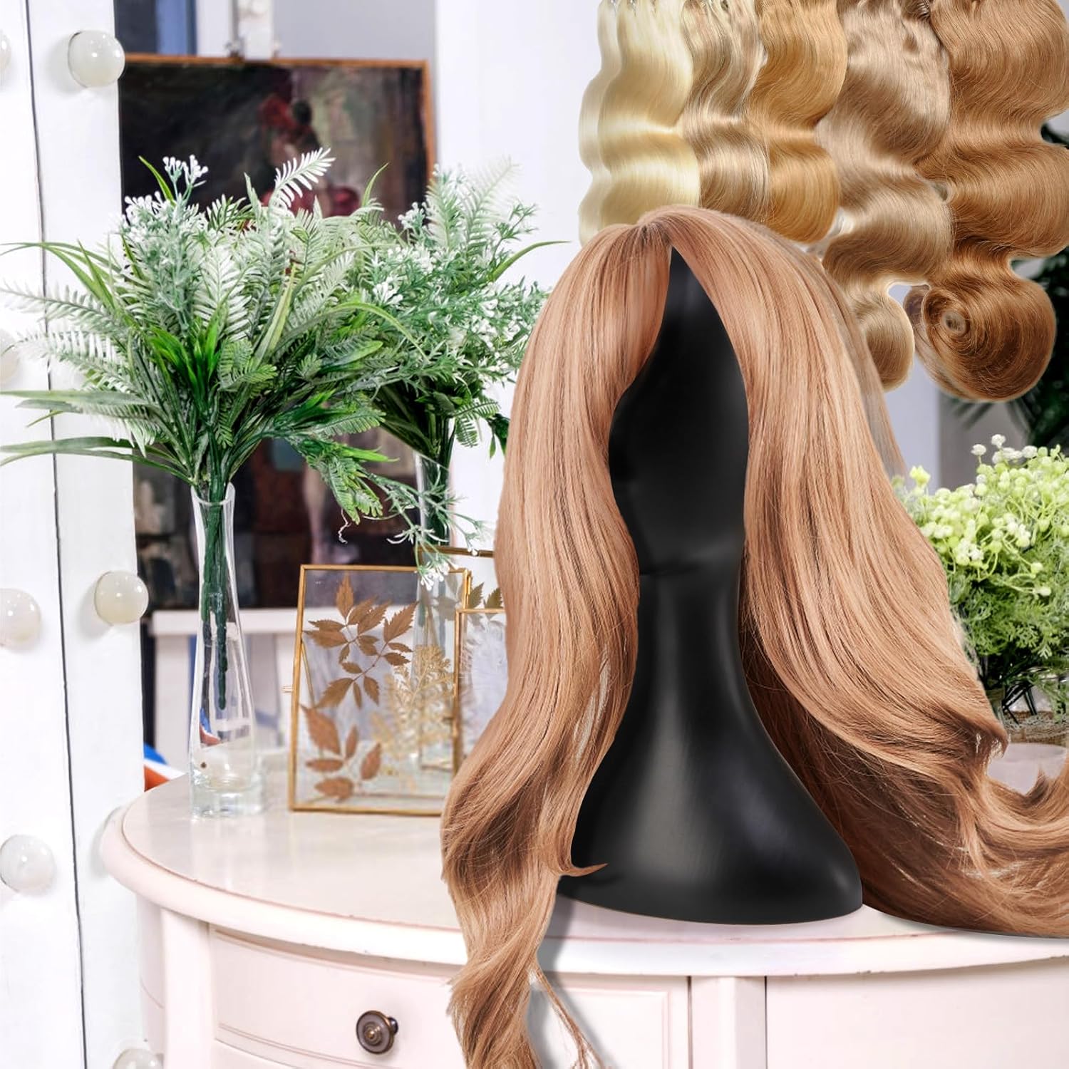 Acshio 16 Inch Plastic Wig Head Stand with Neck