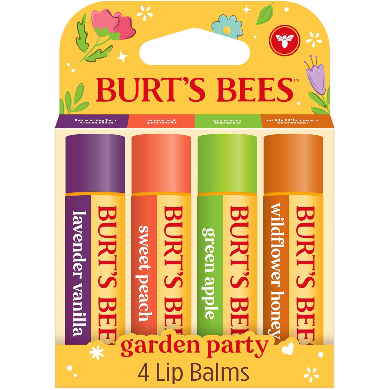Burts Bees Garden Party Lip Balm Set 4 Pack