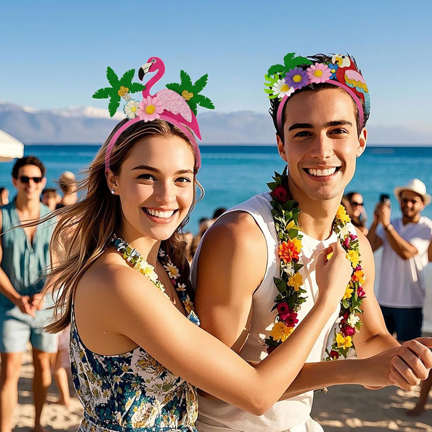 Flamingo Headband with Coconut Tree Design for Women