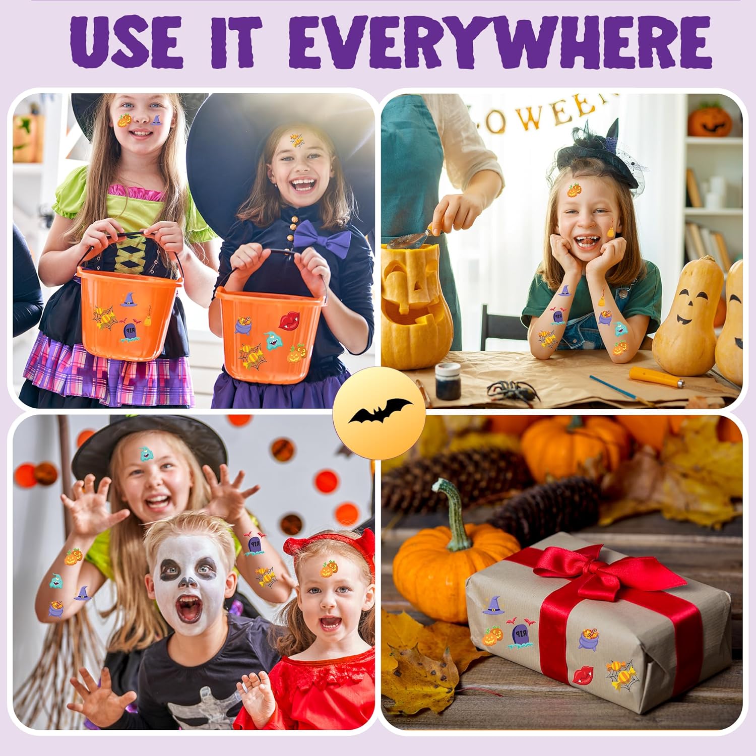 JOYIN 300 Halloween Tattoos for Kids