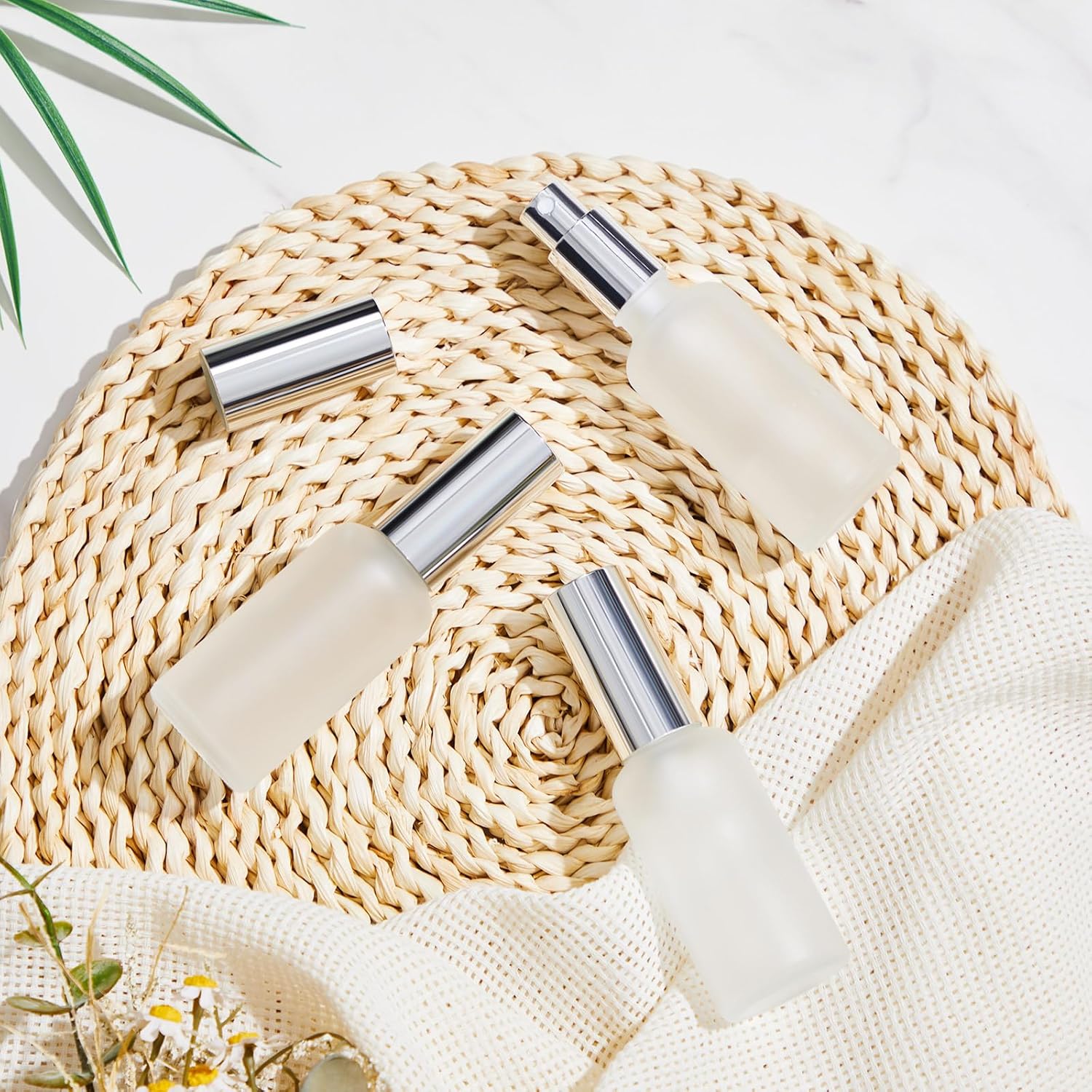 Roshtia 30 Pcs Refillable Silver Glass Spray Bottle for Perfume Travel