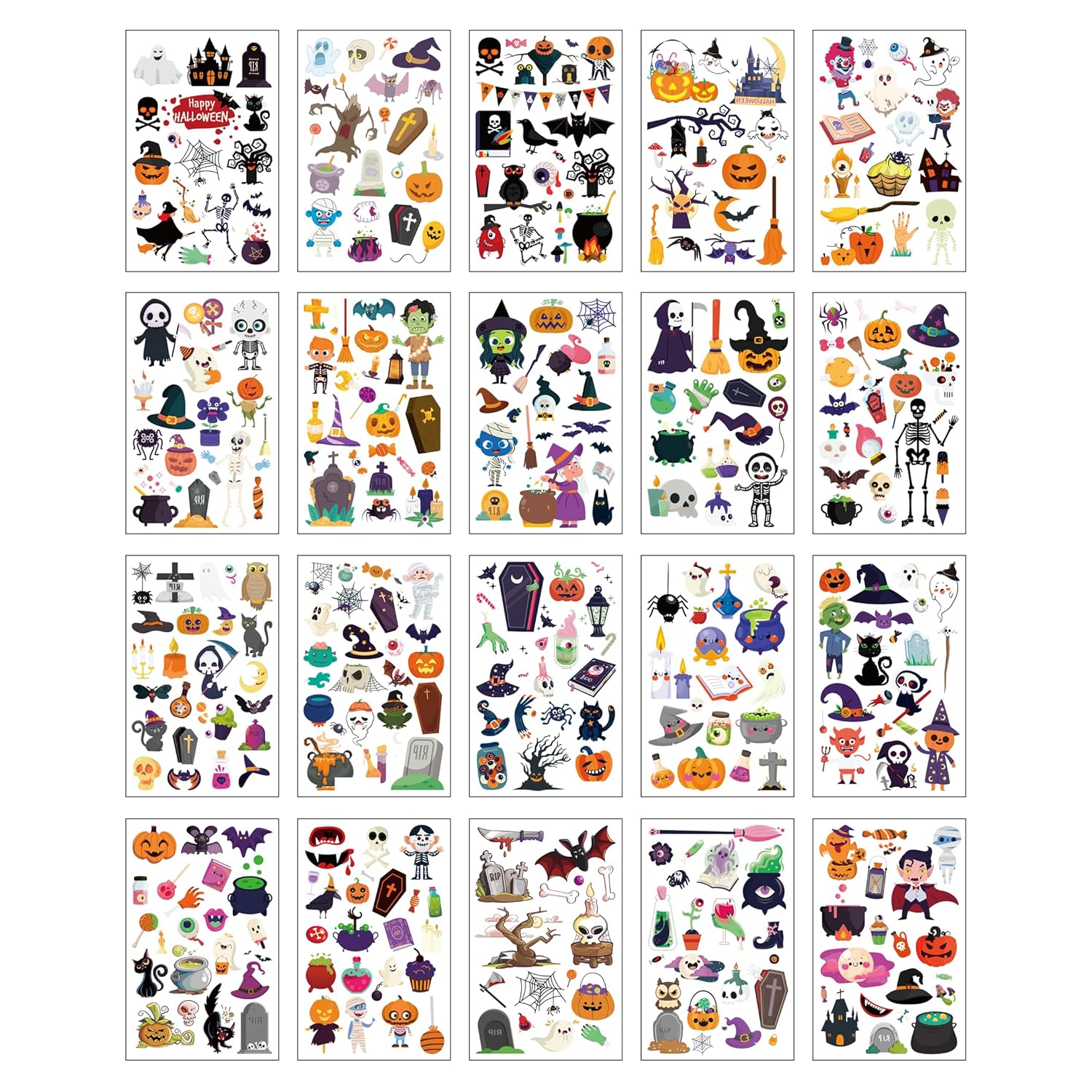 Temporary Tattoos for Kids - 360 Piece Halloween Party Favor
