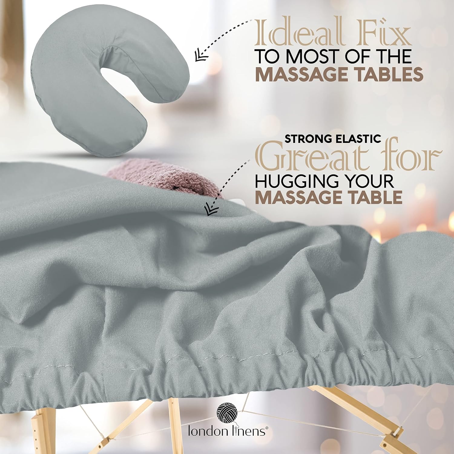 LONDON LINENS 3 Piece Massage Table Sheets Set - Soft Microfiber