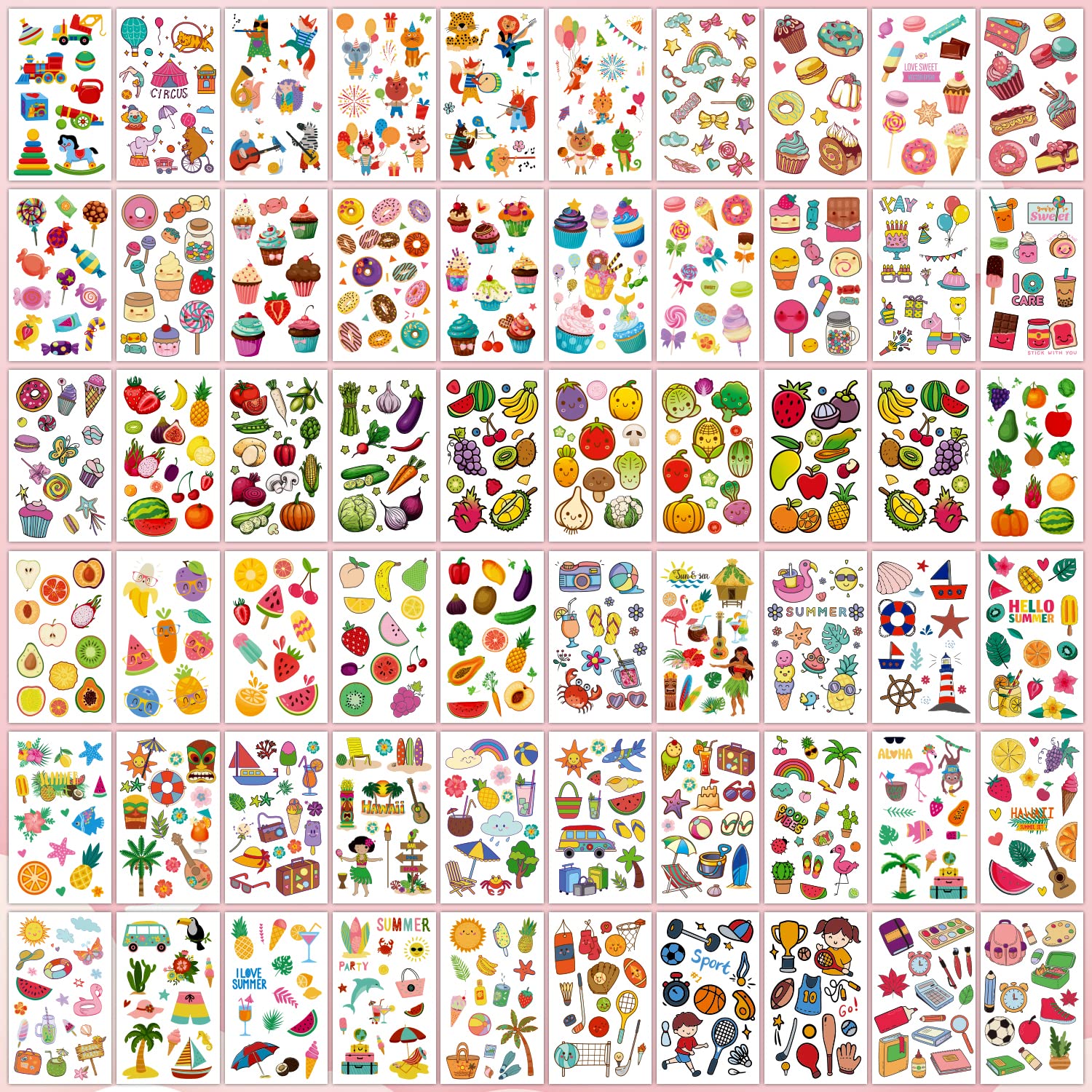 Partywind 168 Sheets Kids Temporary Tattoos 2000 Styles