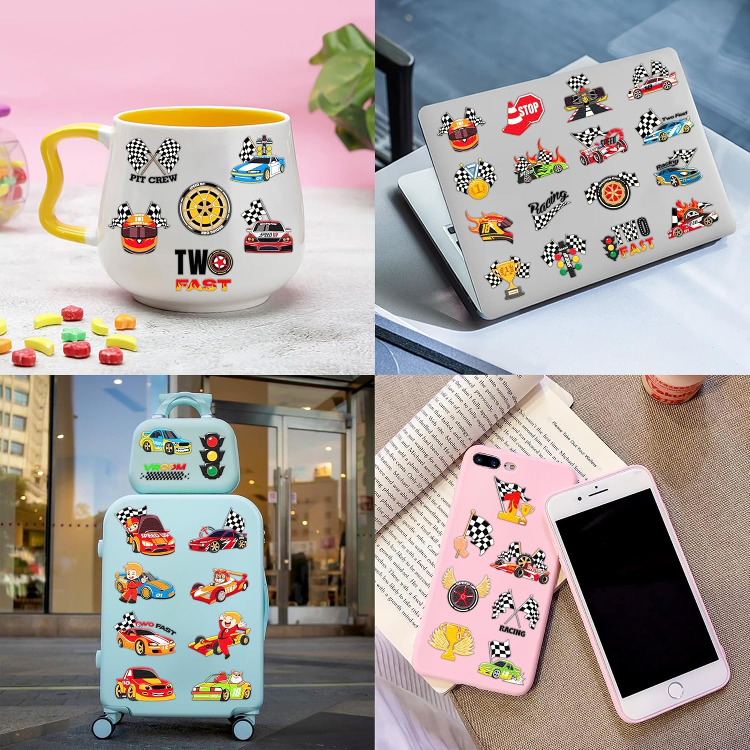 96 PCS Racing Car Temporary Tattoos for Kids