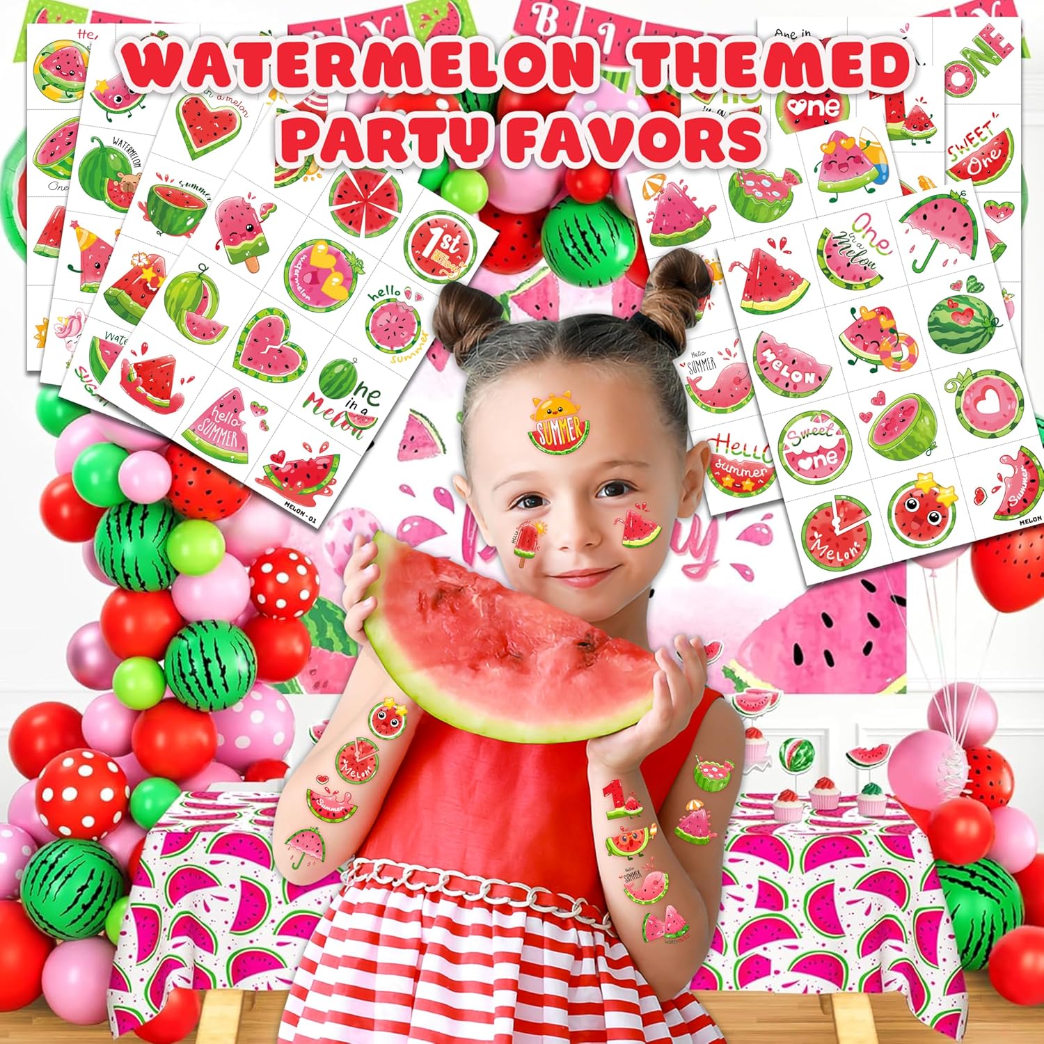 96PCS Watermelon Temporary Tattoos for Kids