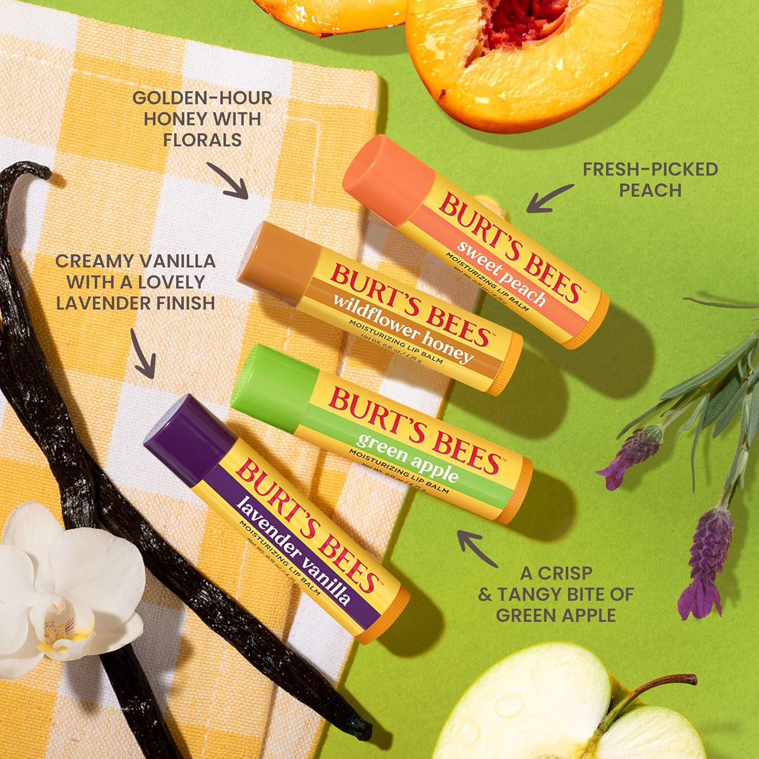 Burts Bees Garden Party Lip Balm Set 4 Pack