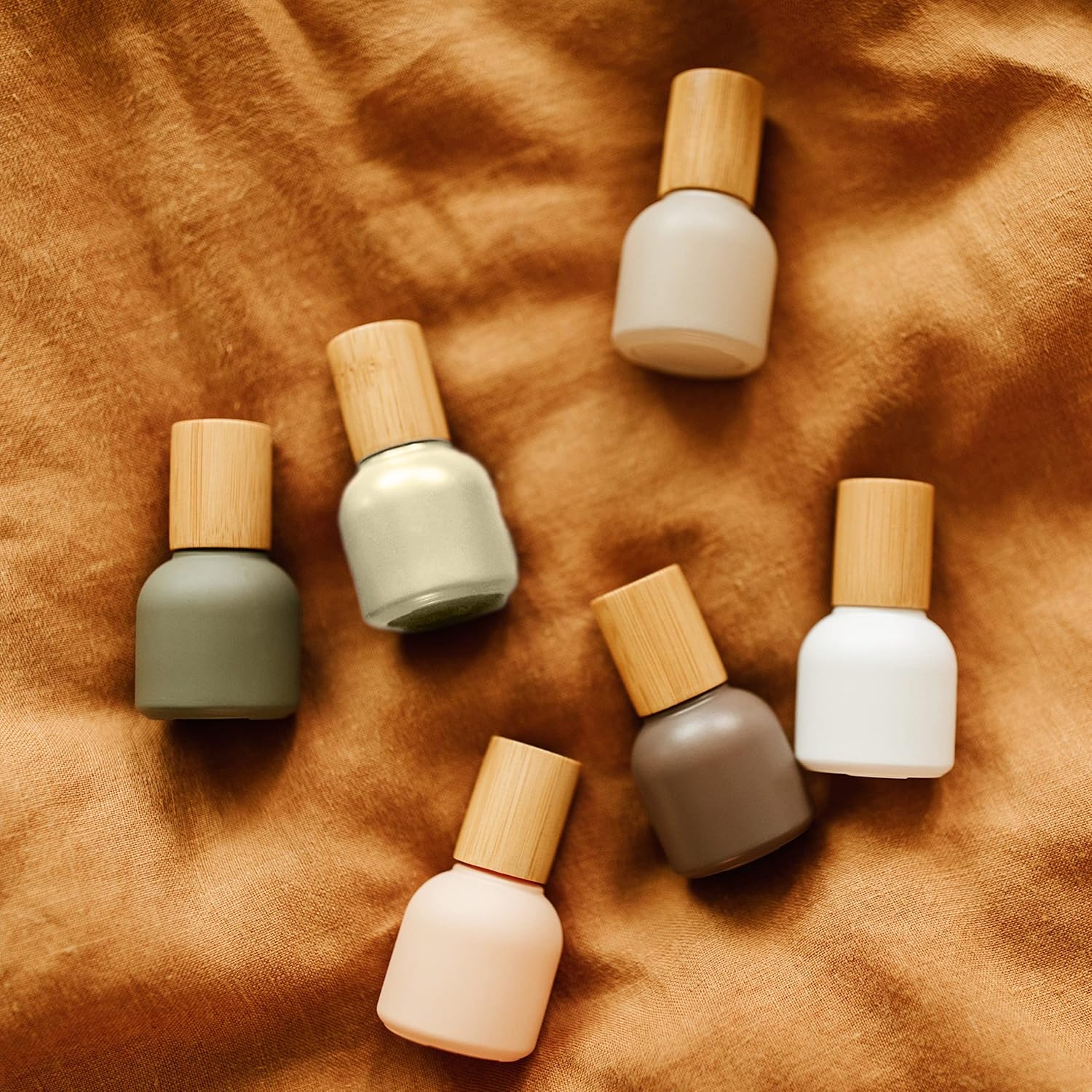 10ml Glass Roller Bottles with Bamboo Cap and Stainless Steel Ball