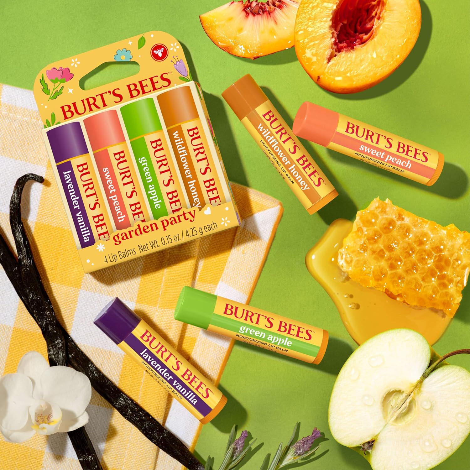 Burts Bees Garden Party Lip Balm Set 4 Pack