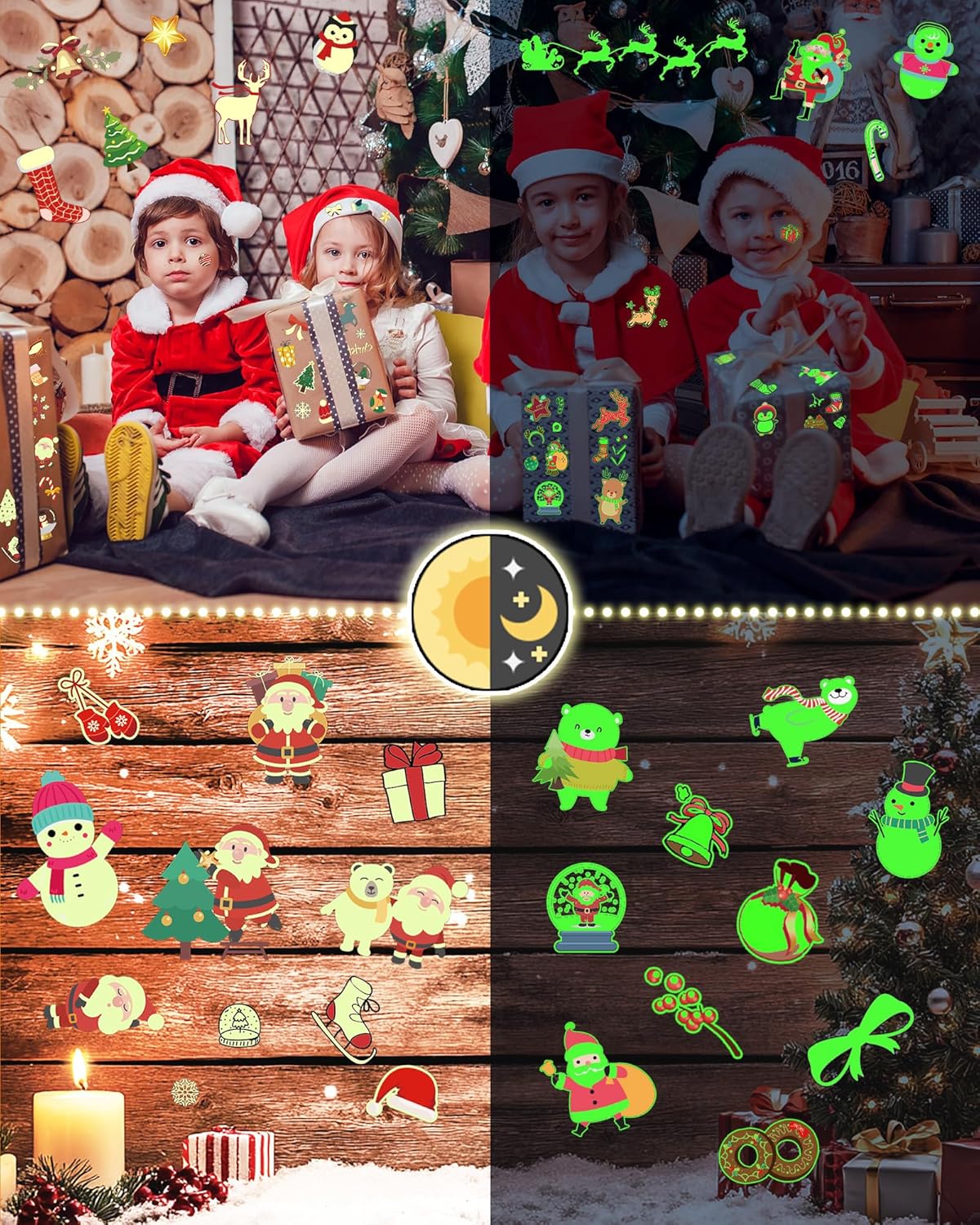 260 Styles Luminous Christmas Temporary Tattoos for Kids