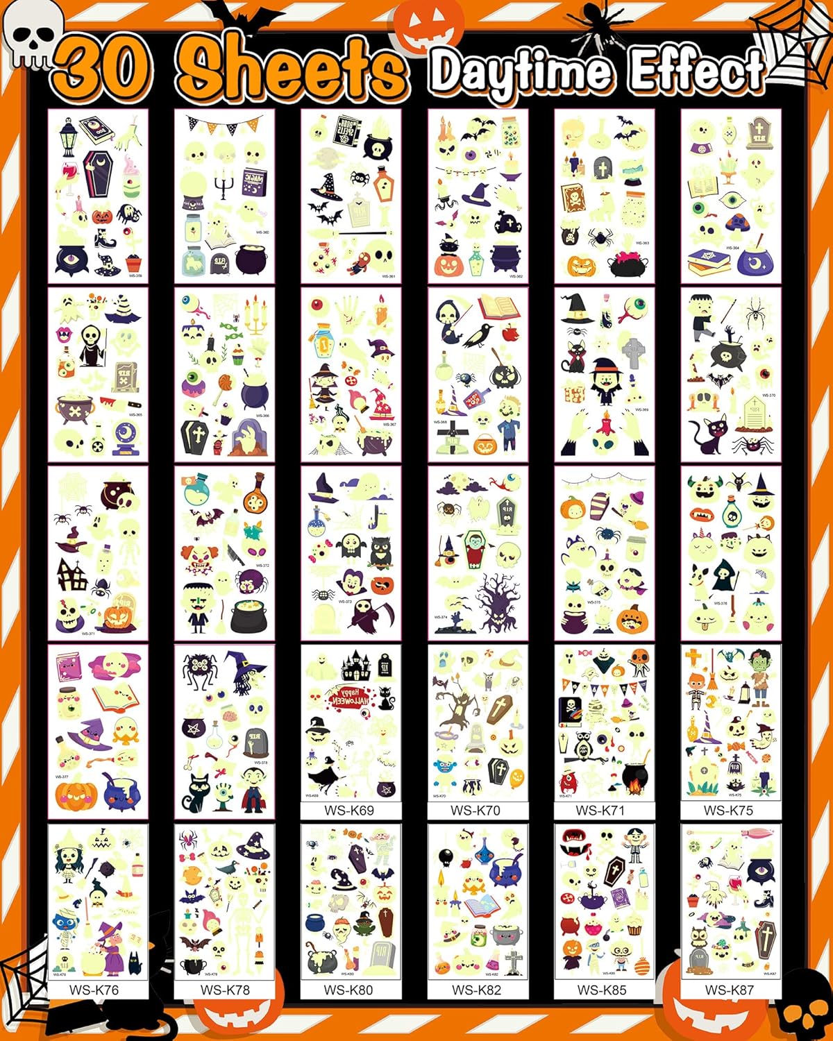 500 Styles Luminous Halloween Temporary Tattoos for Kids