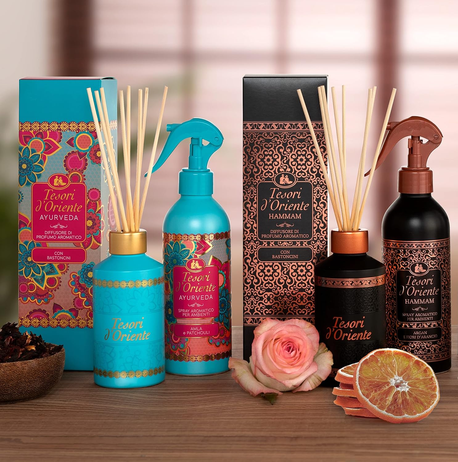 Tesori DOriente Ayurveda Scented Reed Diffuser Set with 8 Sticks 200ml