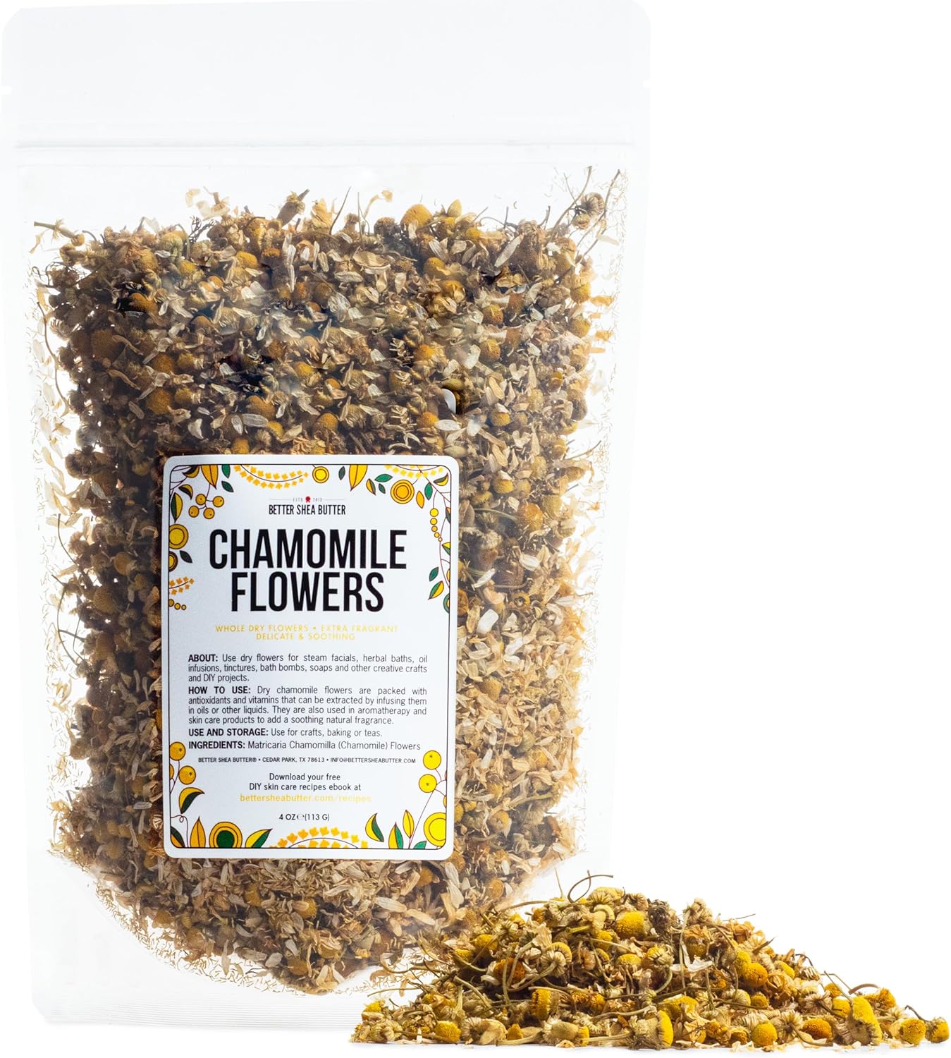 Better Shea Butter Dried Chamomile Flowers for Bath Bombs
