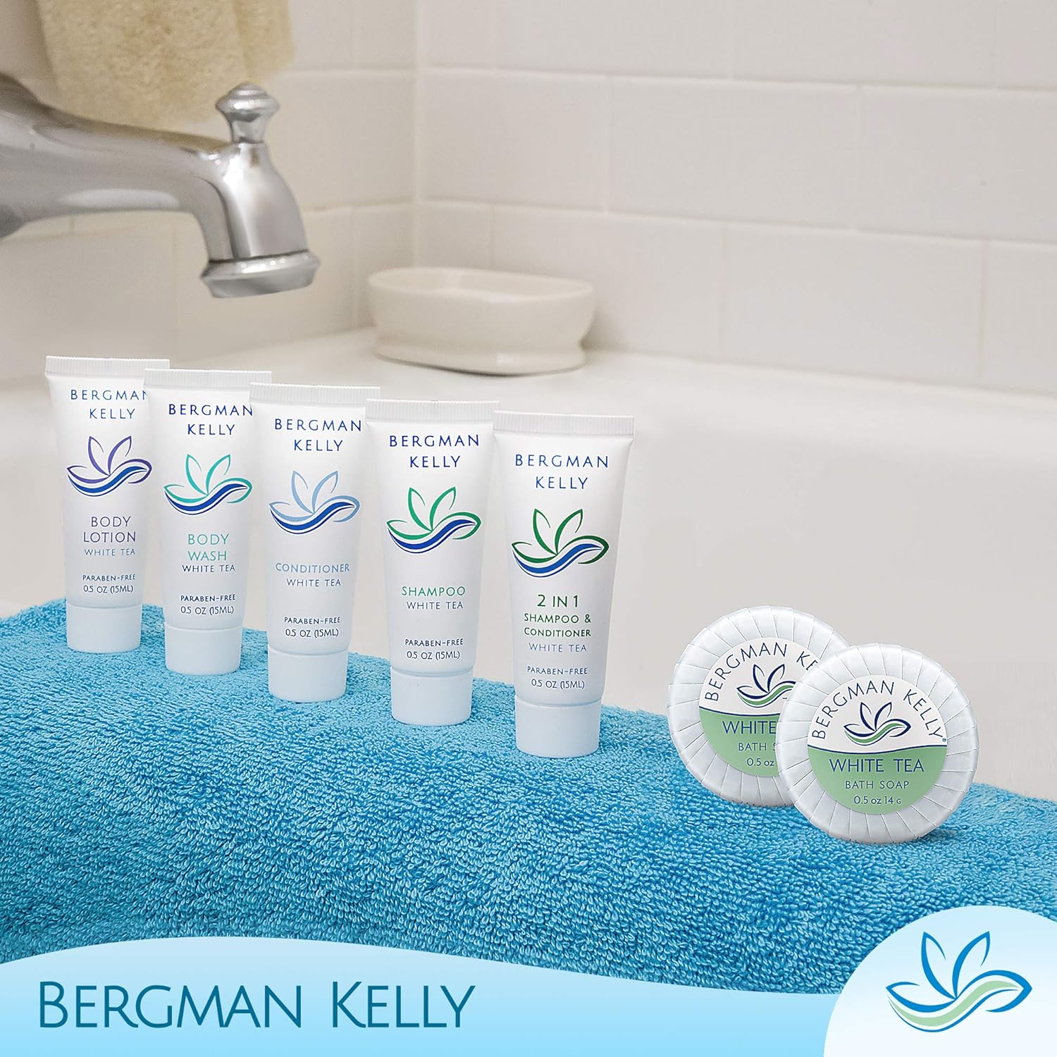 Bergman Kelly Hotel Soap Bars - White Tea 05 oz 100 PK